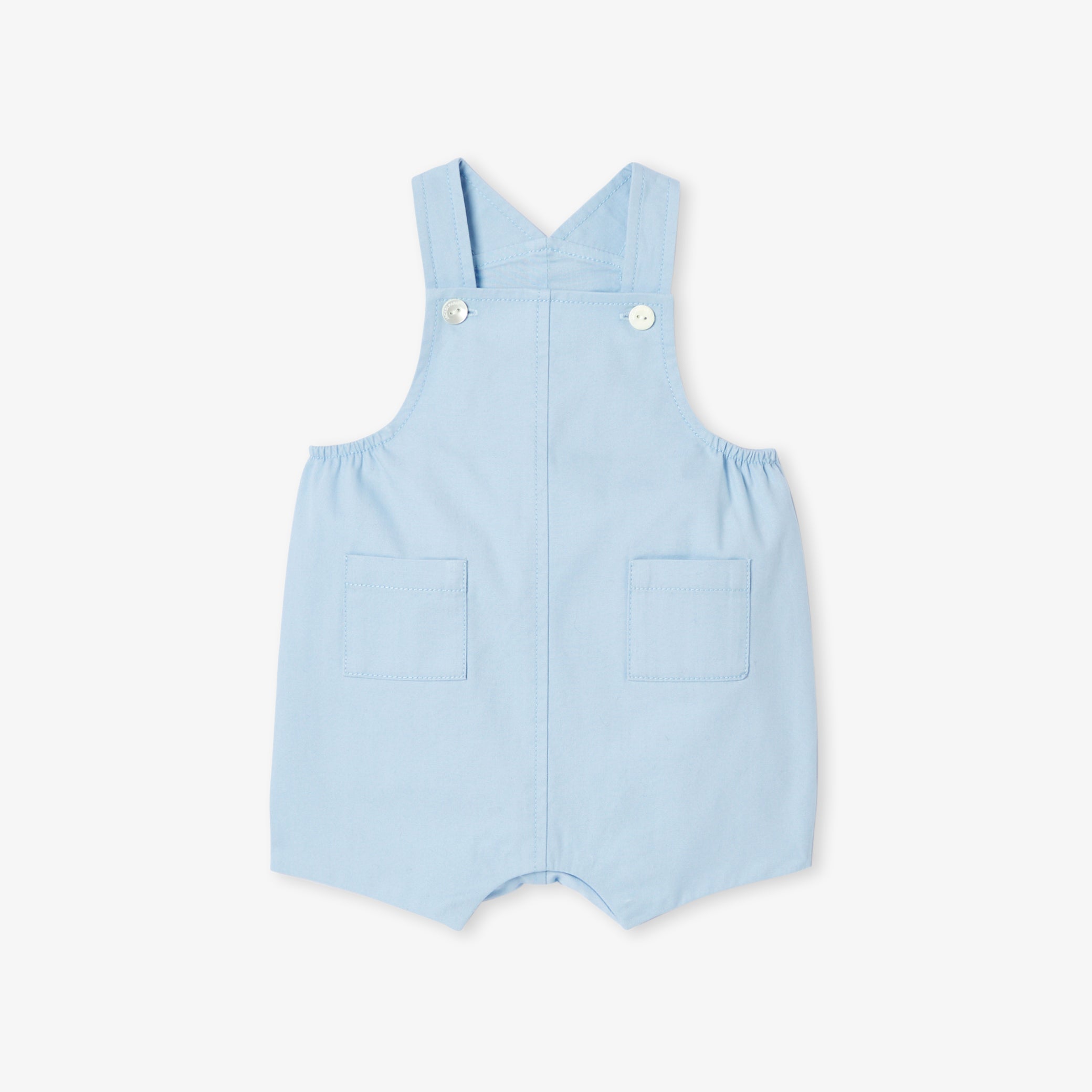 Baby short dungarees in cotton twill