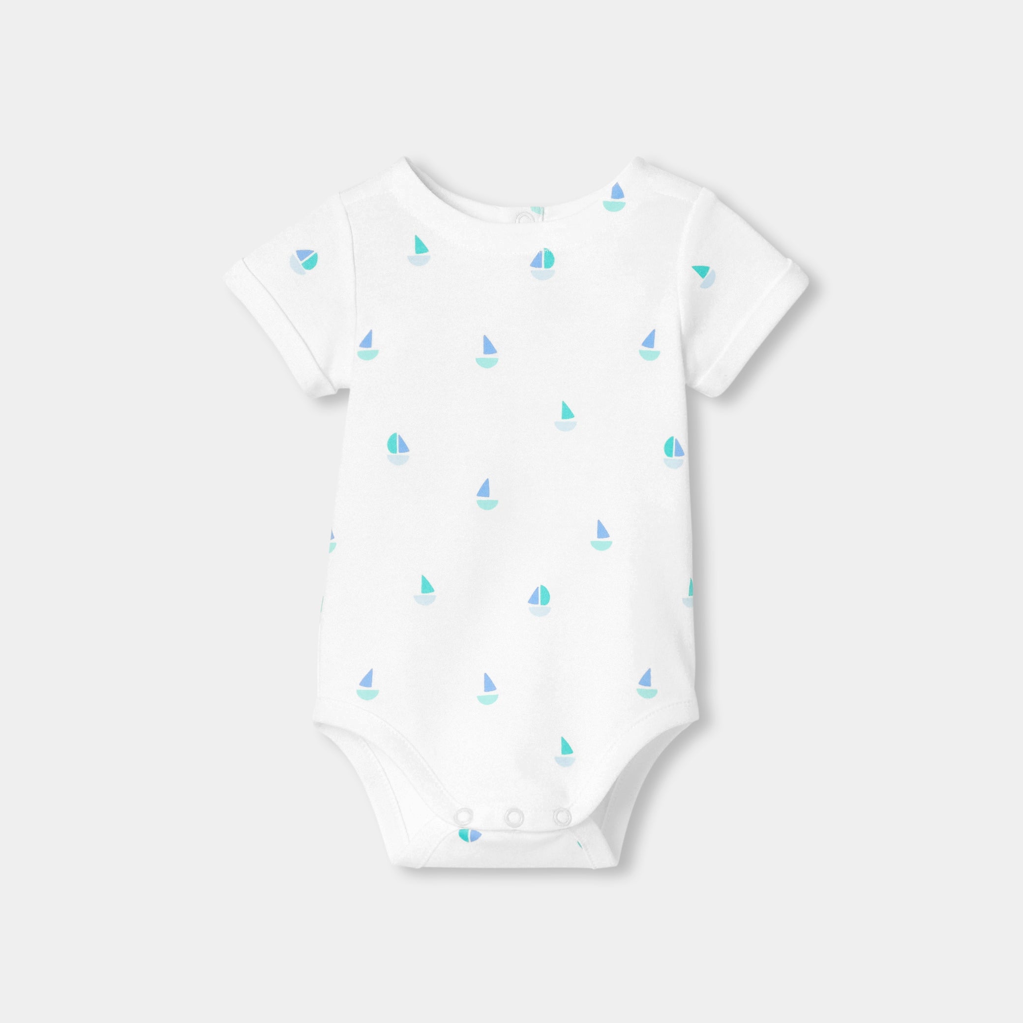 Baby boy short-sleeved cotton bodysuit