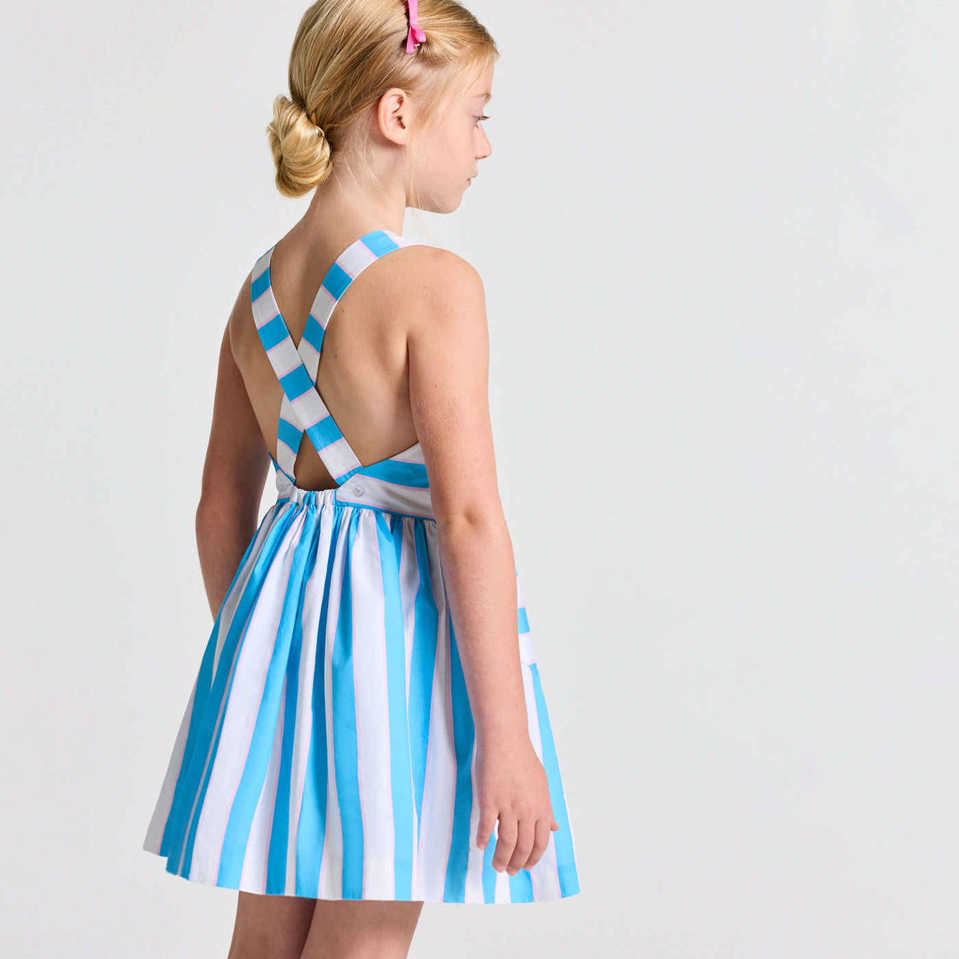 Girl striped poplin dress