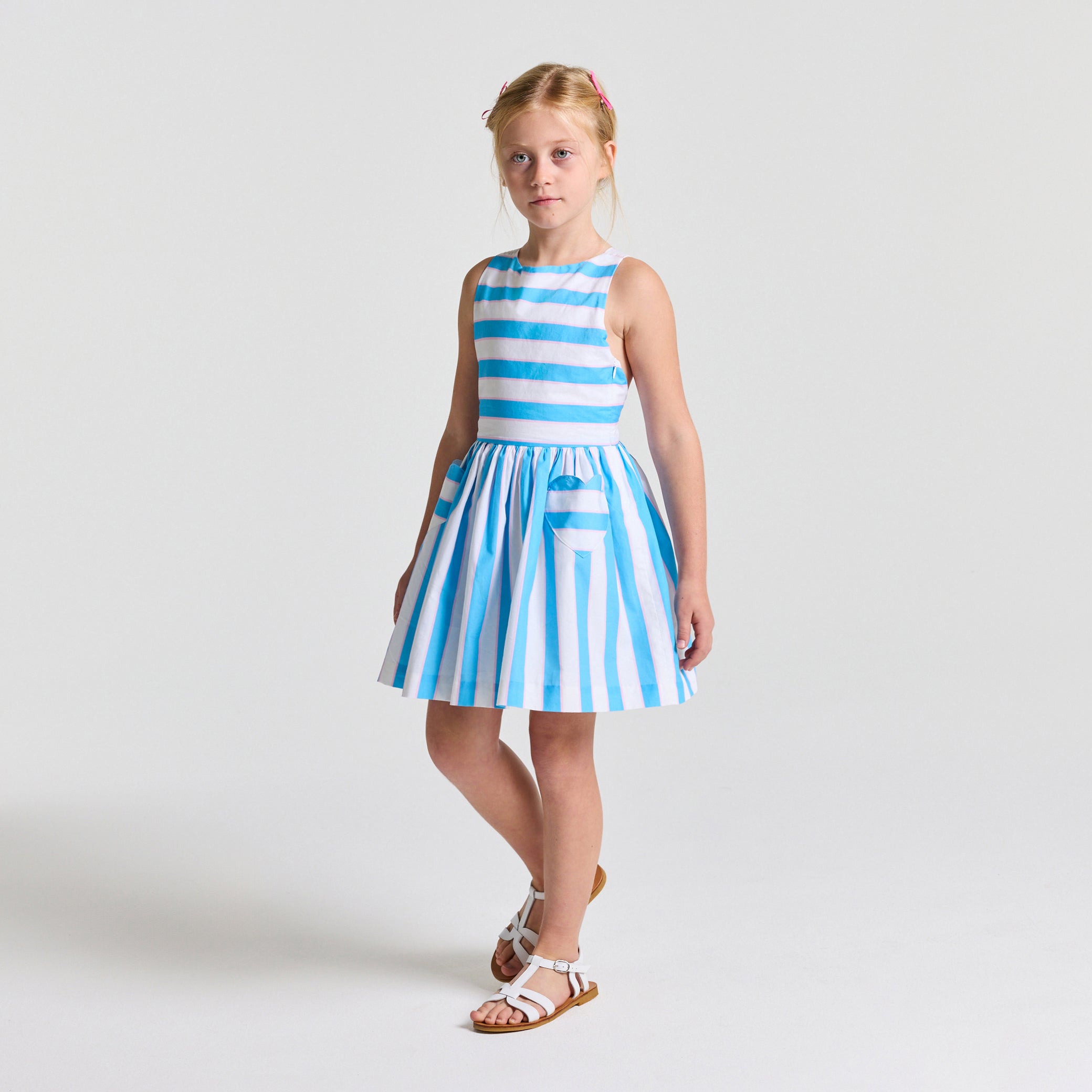 Girl striped poplin dress
