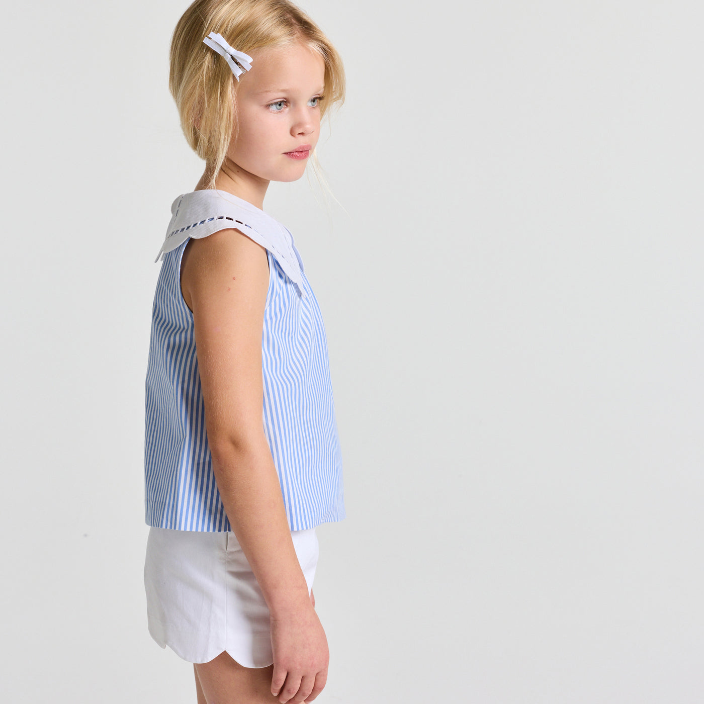 Girl striped poplin blouse