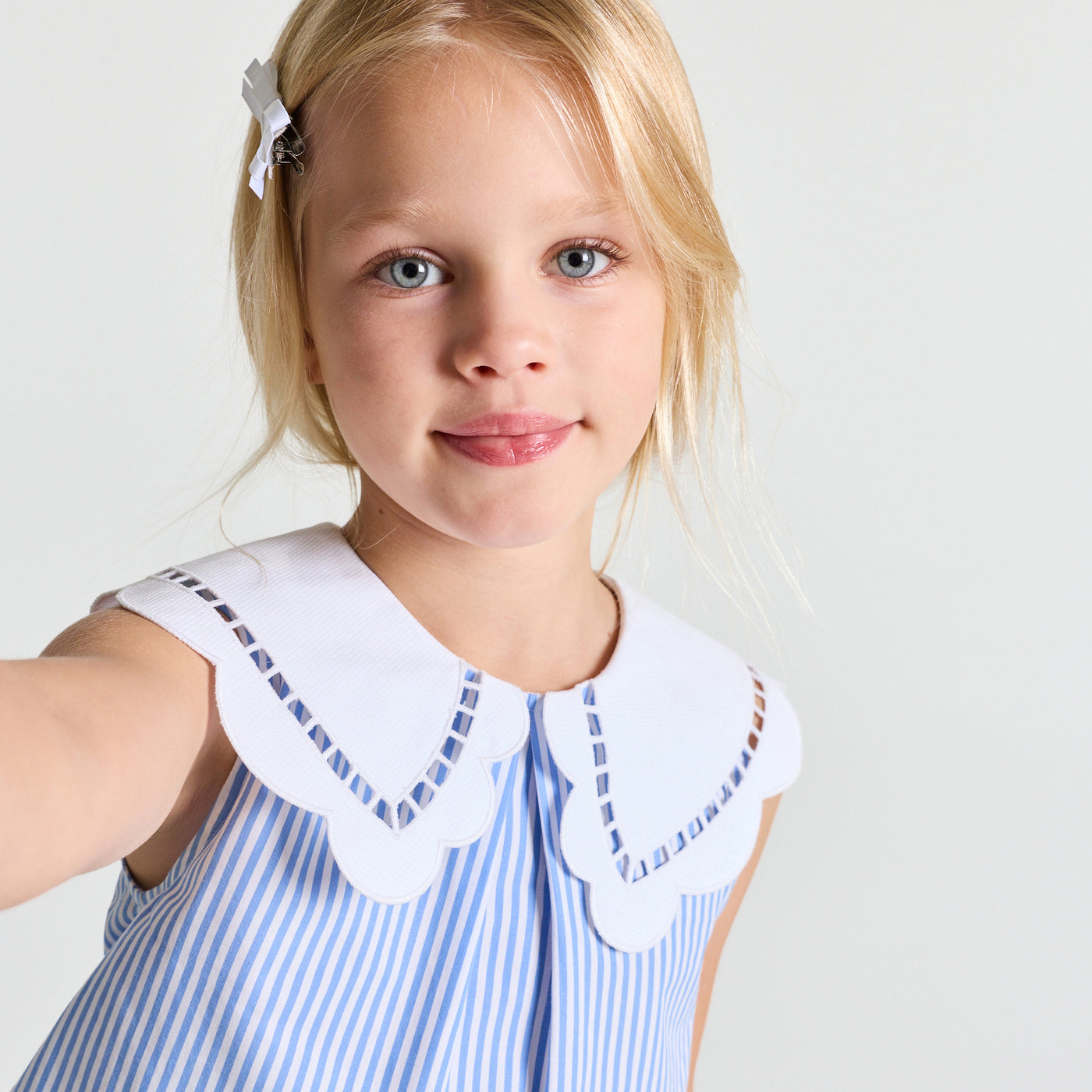 Girl striped poplin blouse