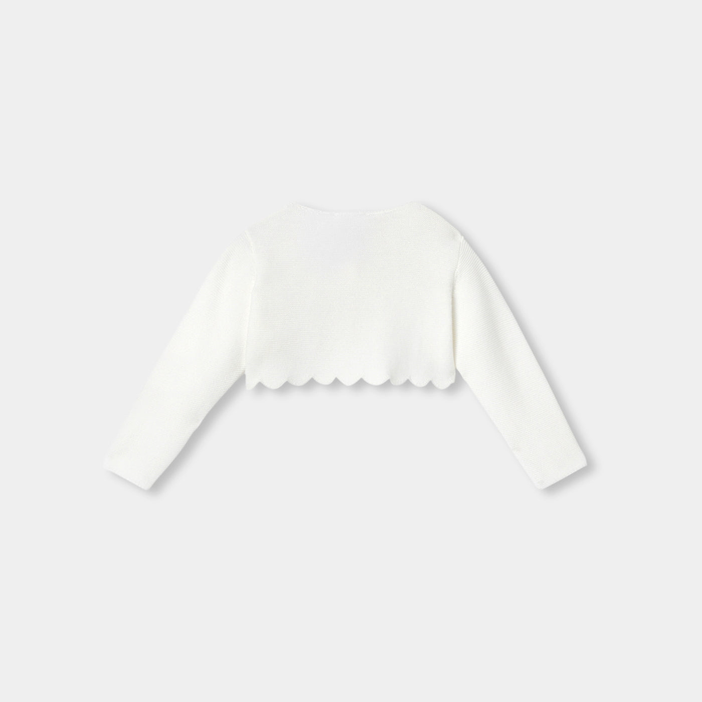 Baby girl bolero in garter stitch - blanc jacadi