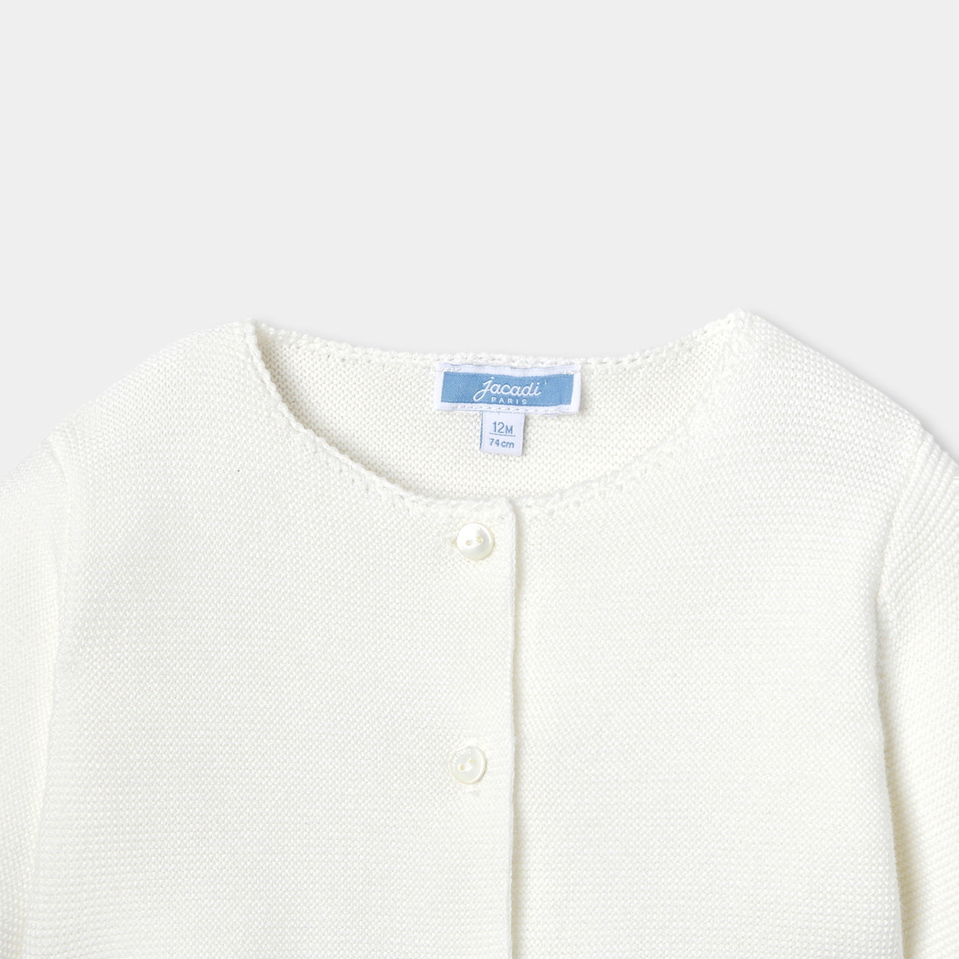 Baby girl bolero in garter stitch - blanc jacadi