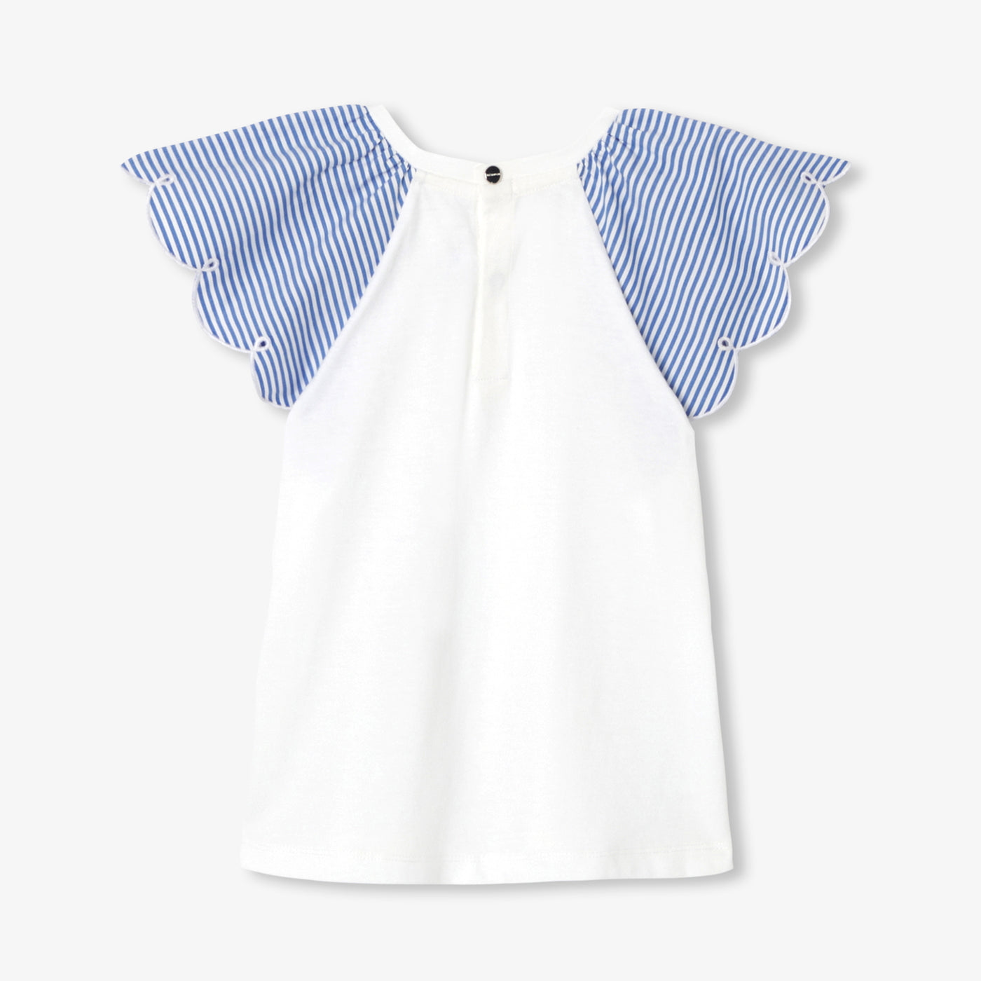 Girl T-shirt with striped sleeves