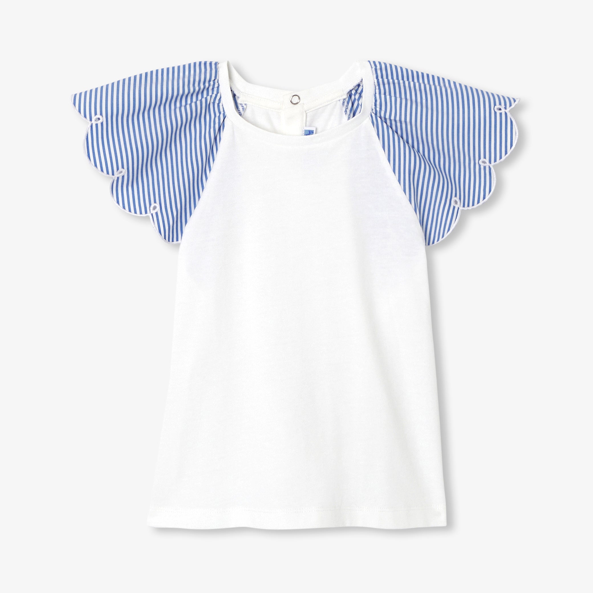 Girl T-shirt with striped sleeves