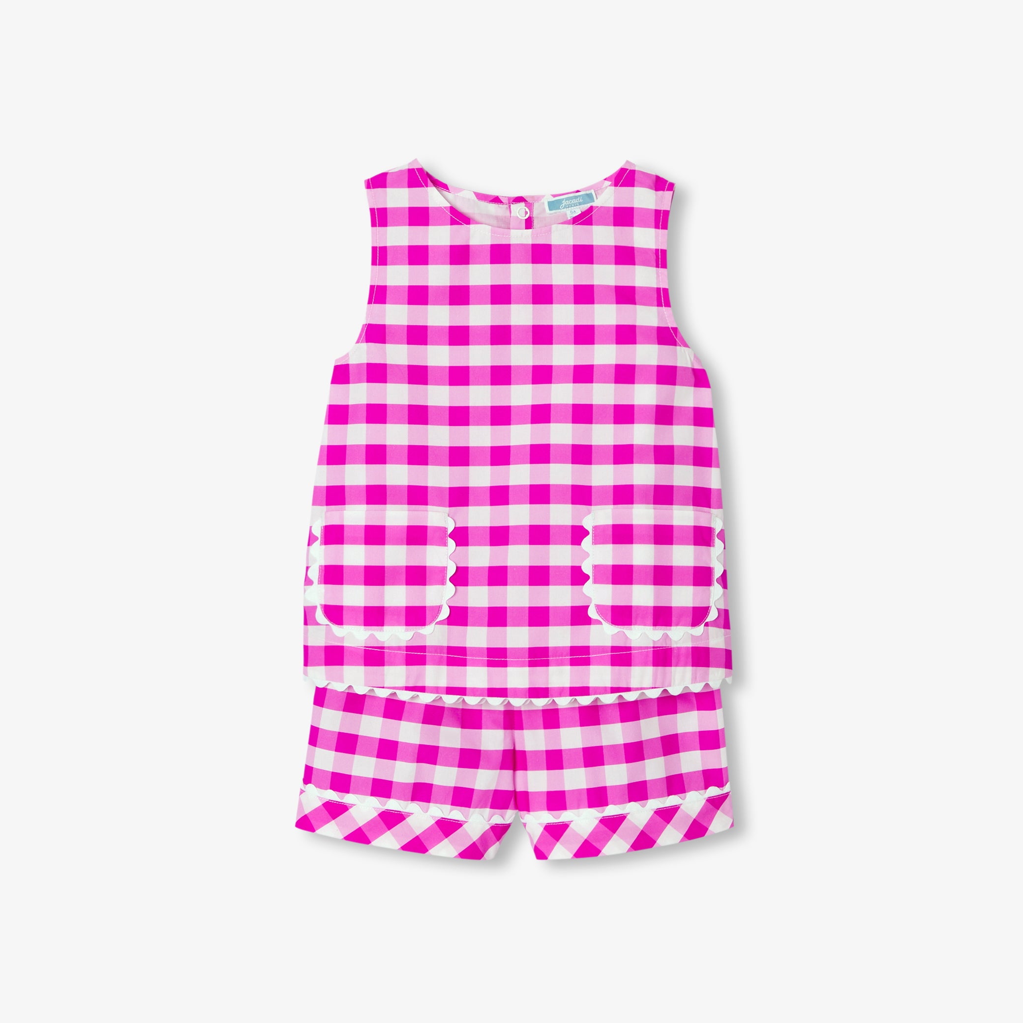 Girl gingham poplin short pyjamas