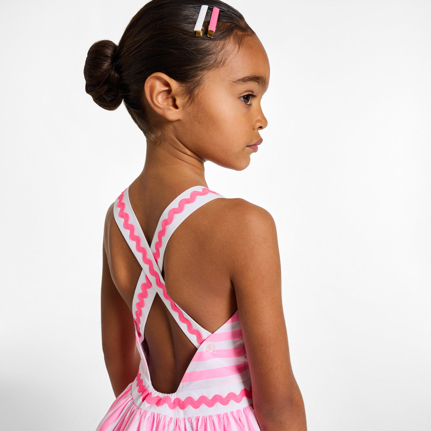 Girl striped poplin dress