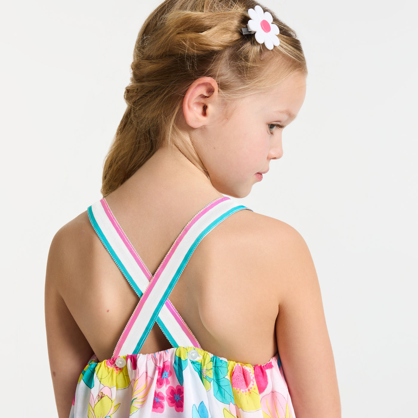 Girl sleeveless poplin dress