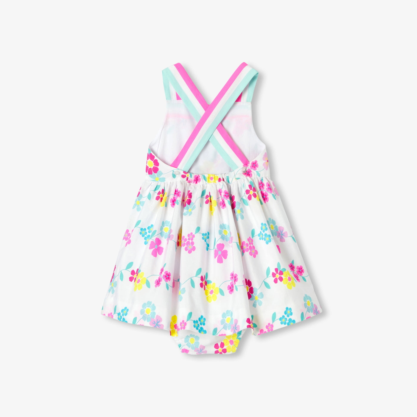 Baby girl dress in cotton with crossover back