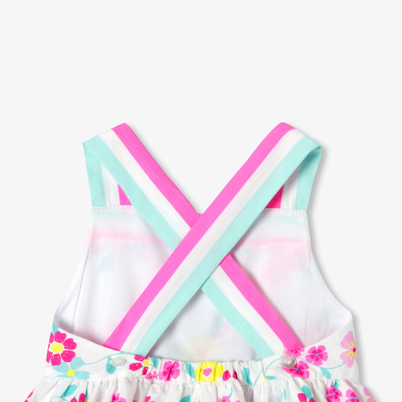 Baby girl dress in cotton with crossover back