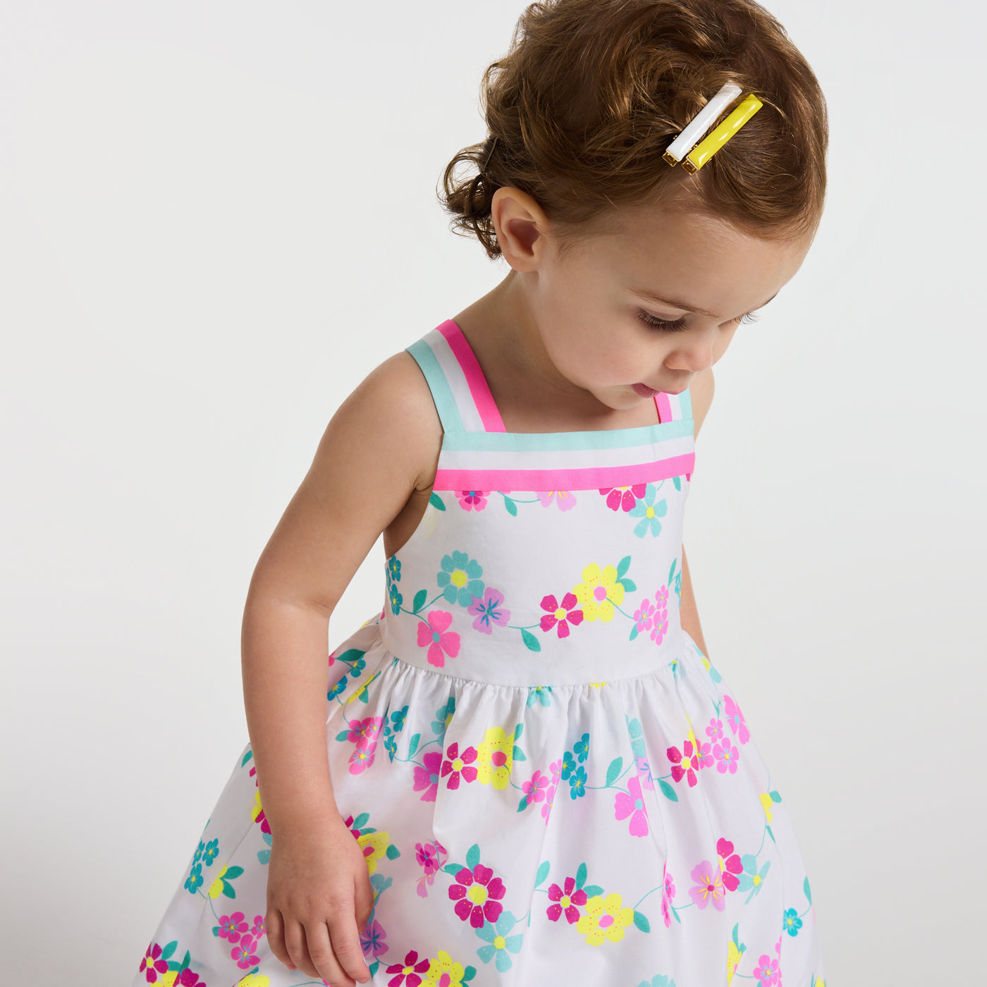 Baby girl dress in cotton with crossover back
