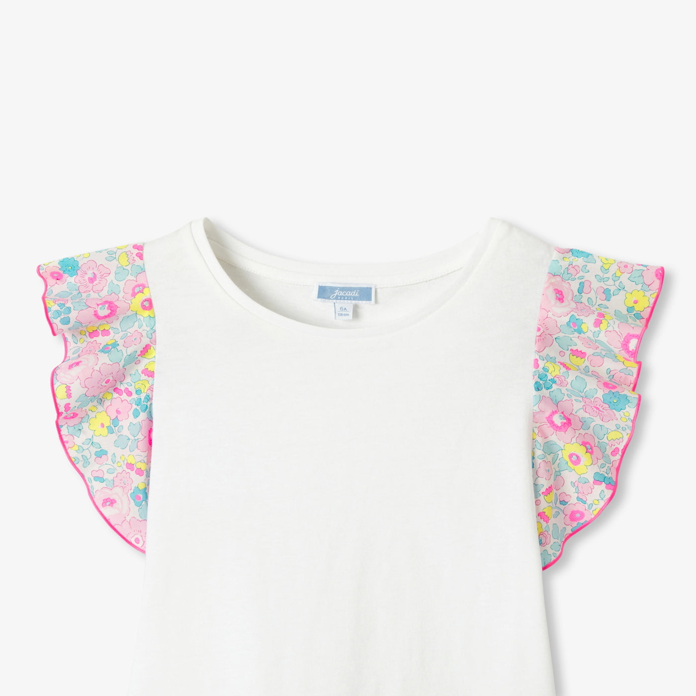 Girl T-shirt with ruffled sleeves