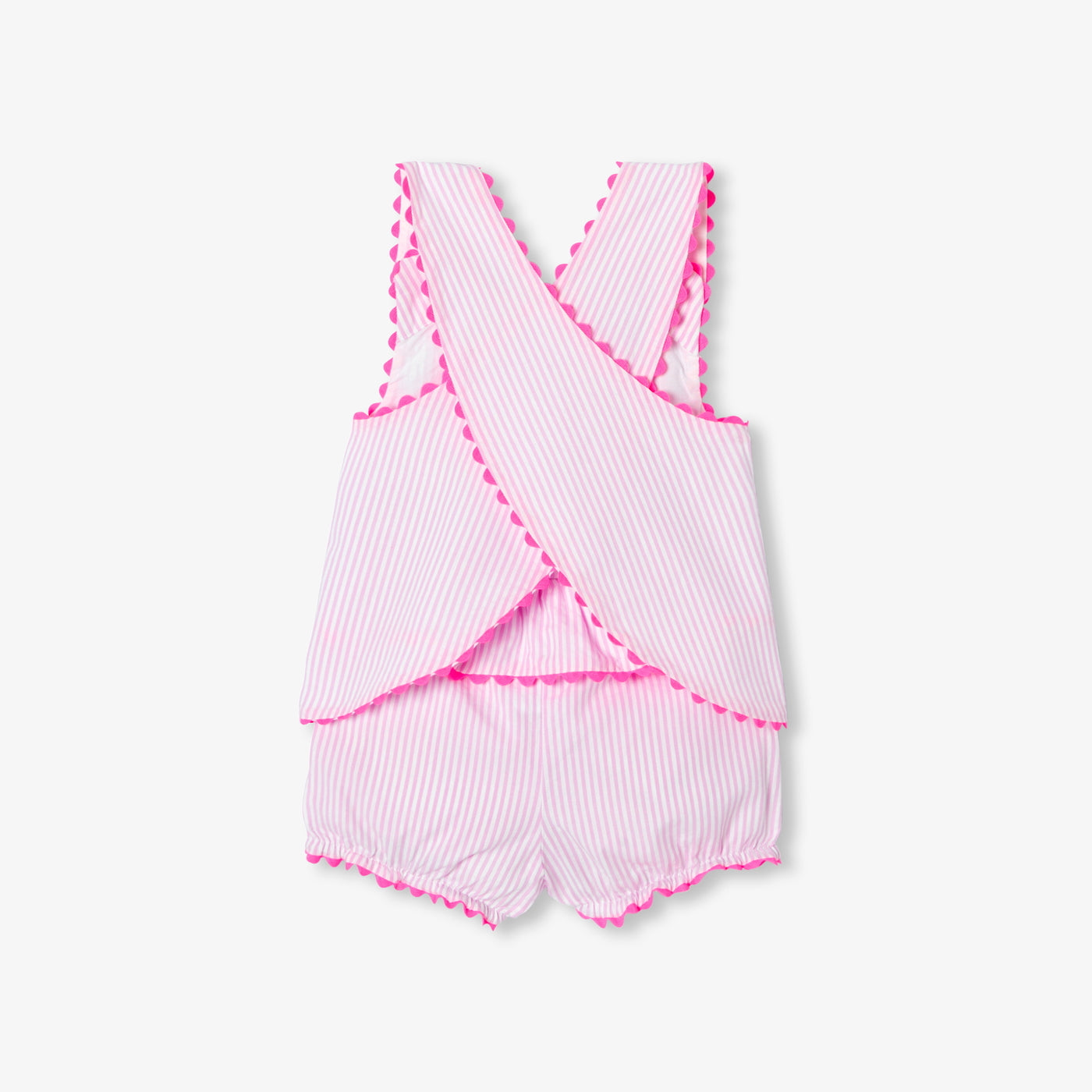 Baby girl striped cotton shorts set