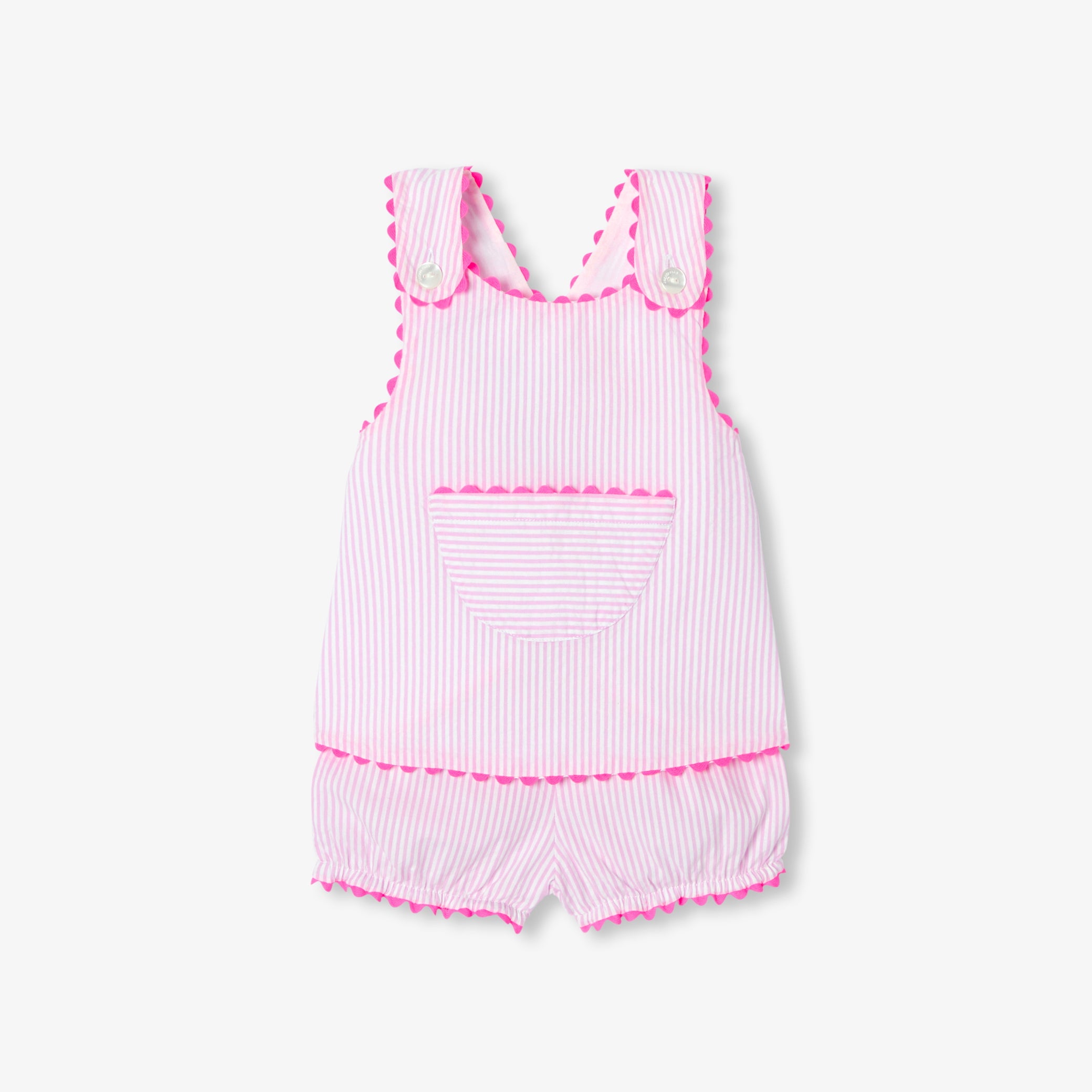 Baby girl striped cotton shorts set