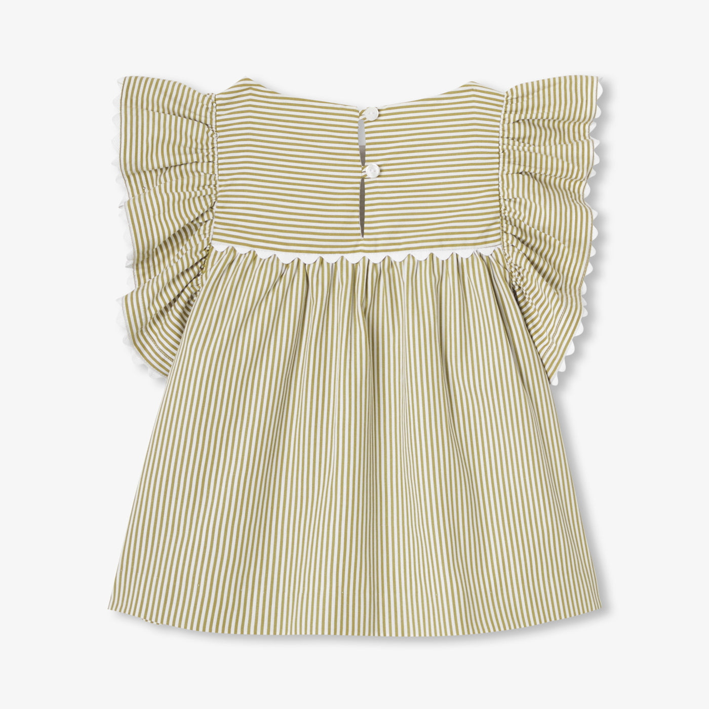 Girl striped poplin top