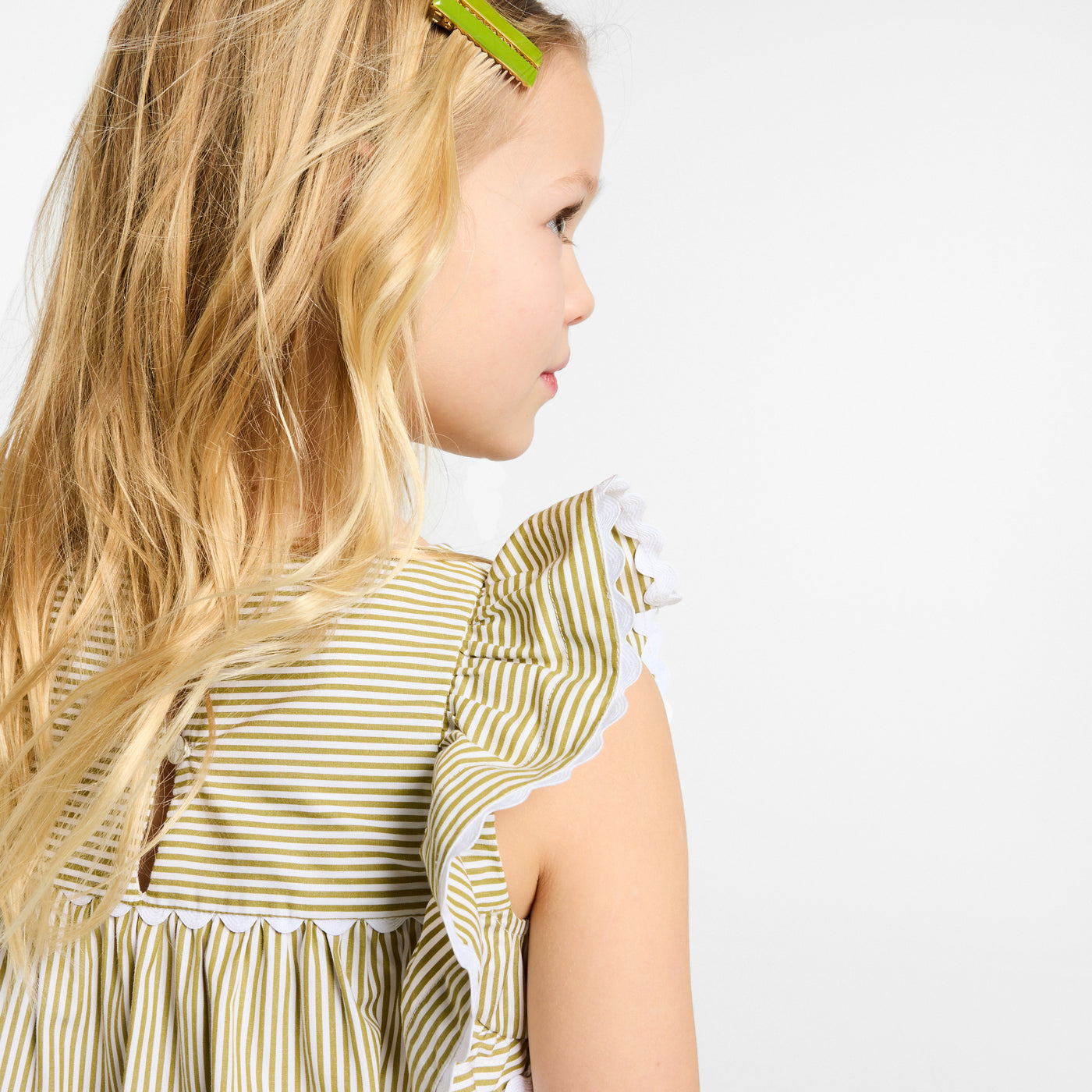 Girl striped poplin top