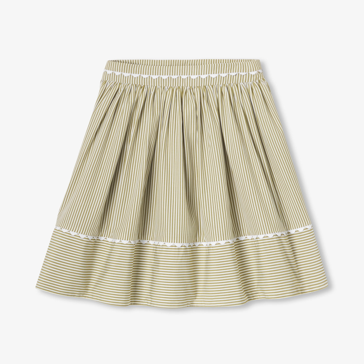 Girl striped poplin skirt