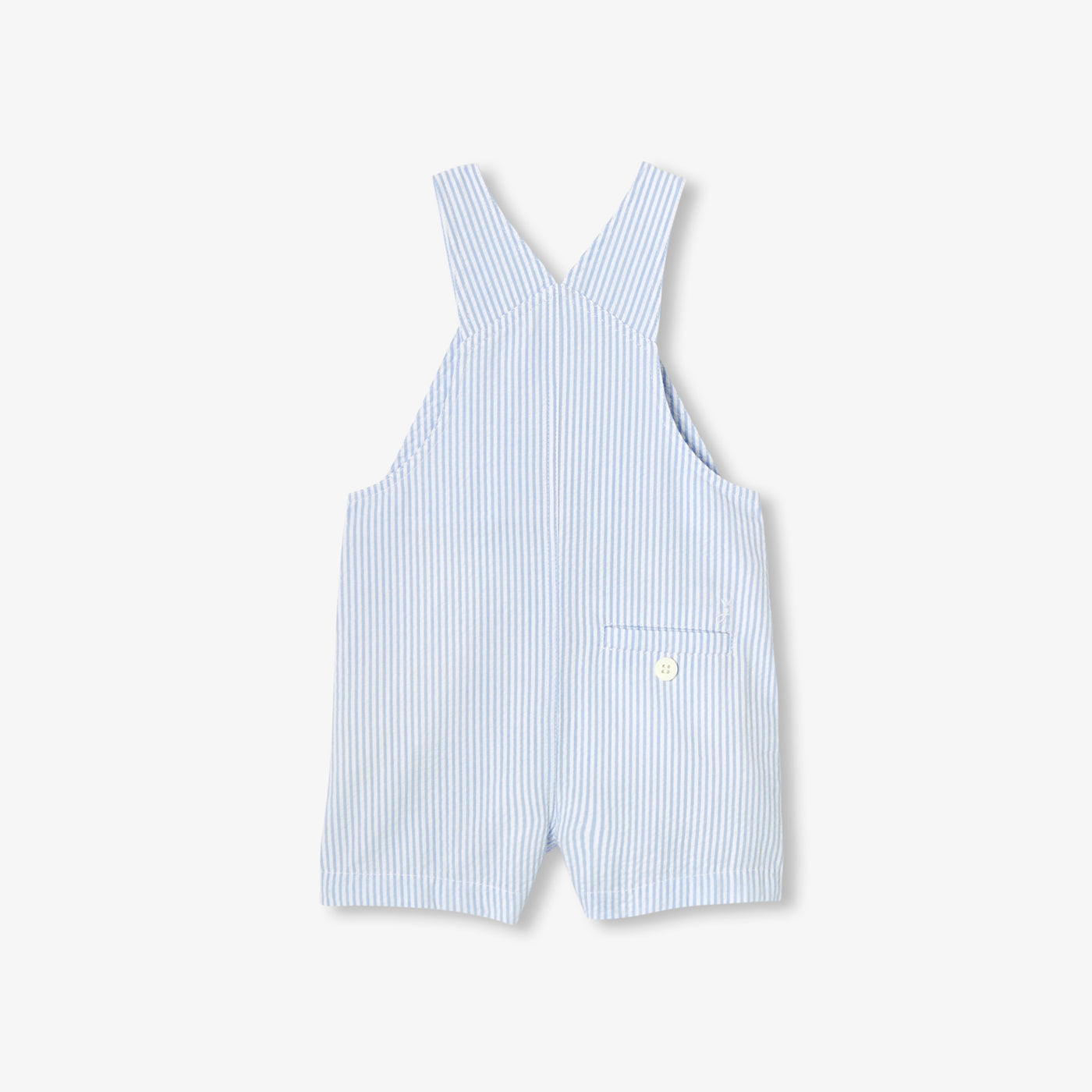 Baby boy seersucker dungaree shorts
