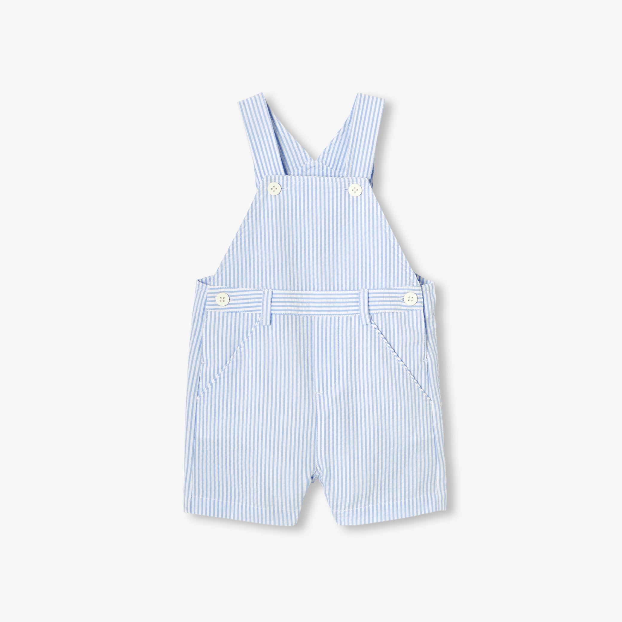 Baby boy seersucker dungaree shorts