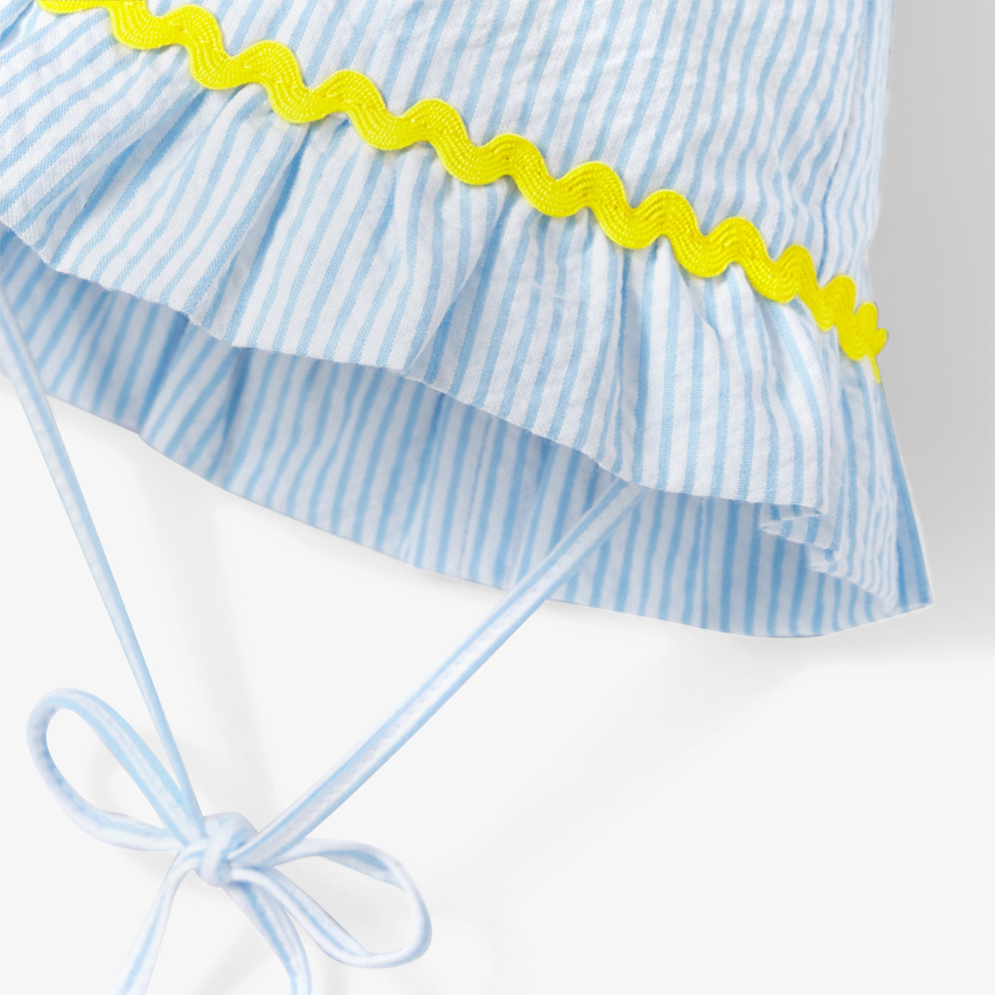 Baby girl hat in striped cotton