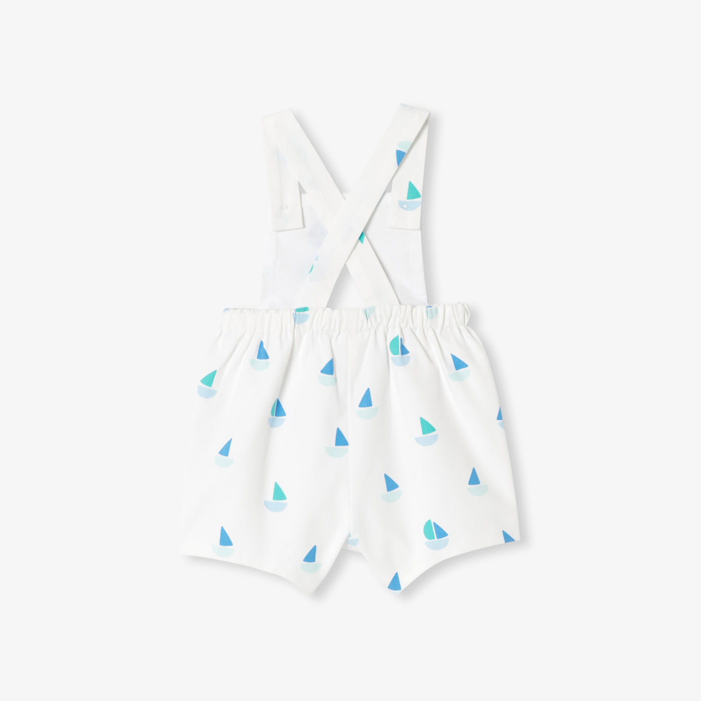 Baby boy short dungarees in cotton canvas