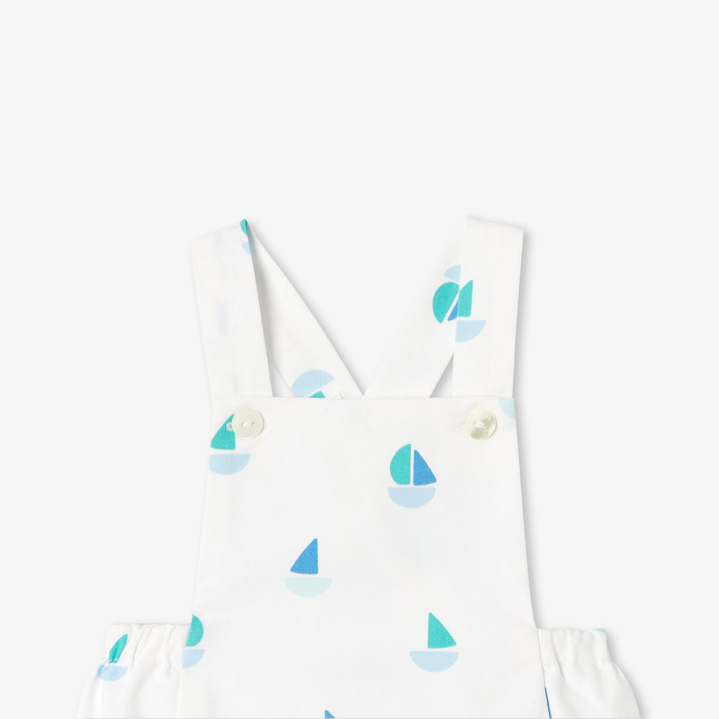 Baby boy short dungarees in cotton canvas