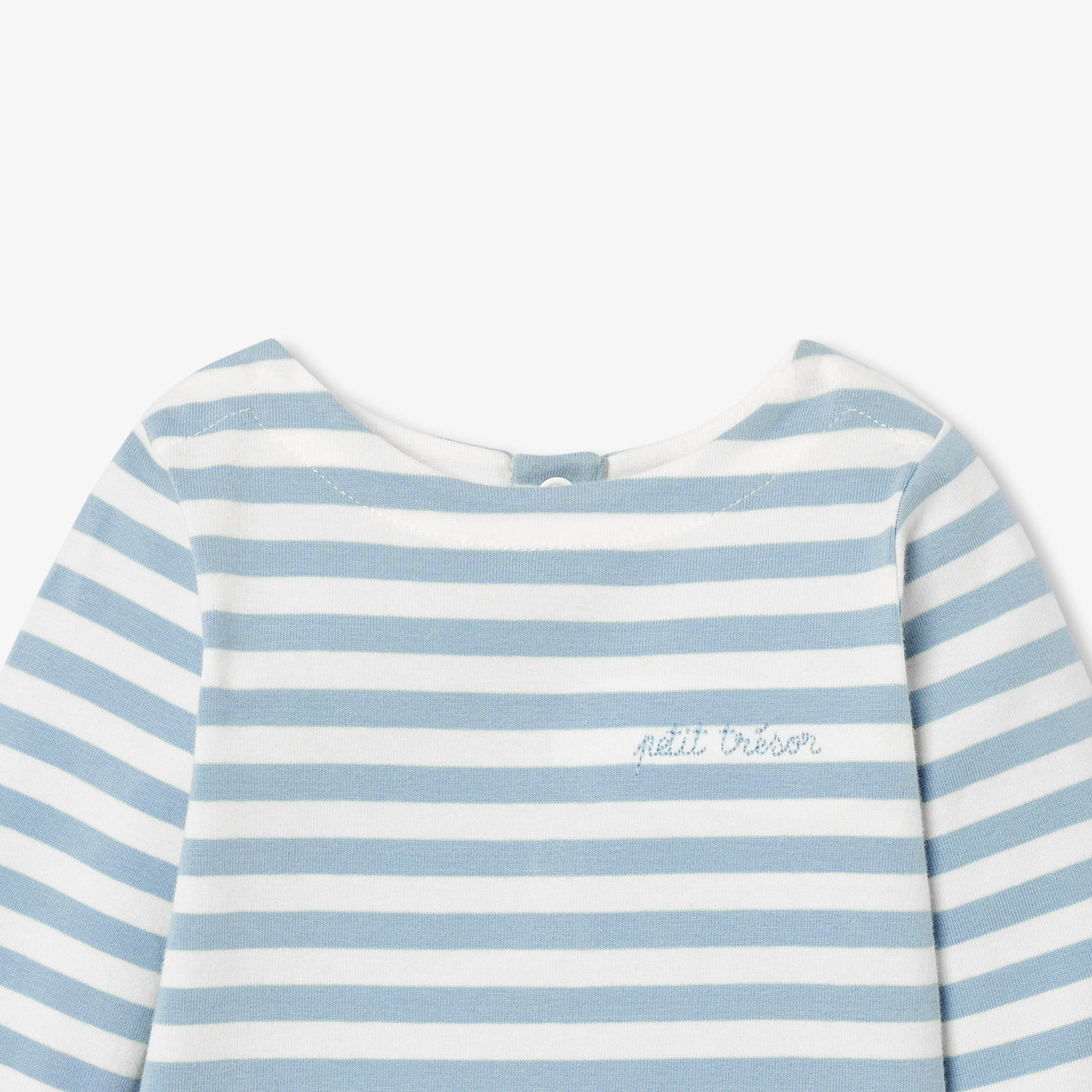 Baby boy striped jersey long-sleeved bodysuit