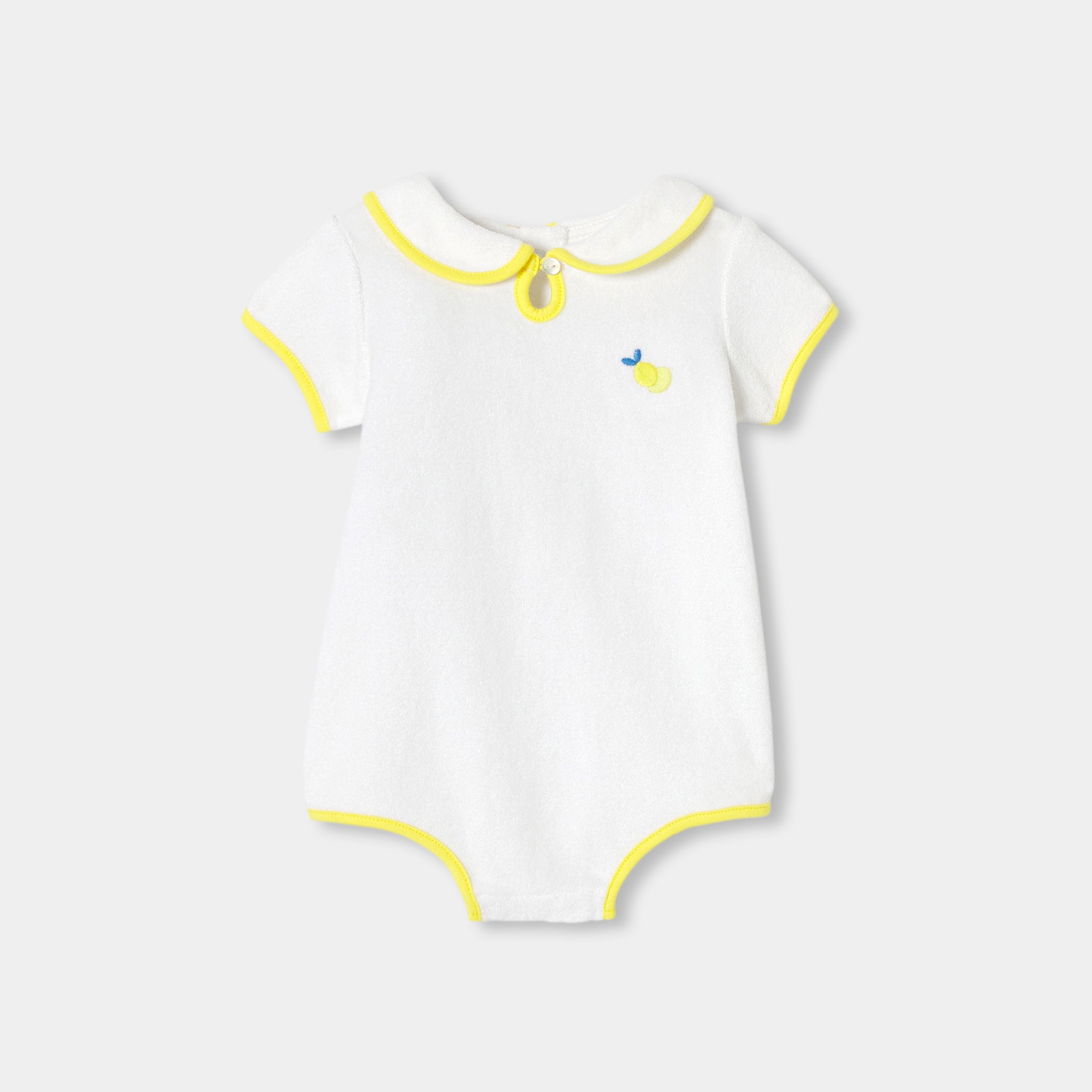 Baby girl French terry cotton romper
