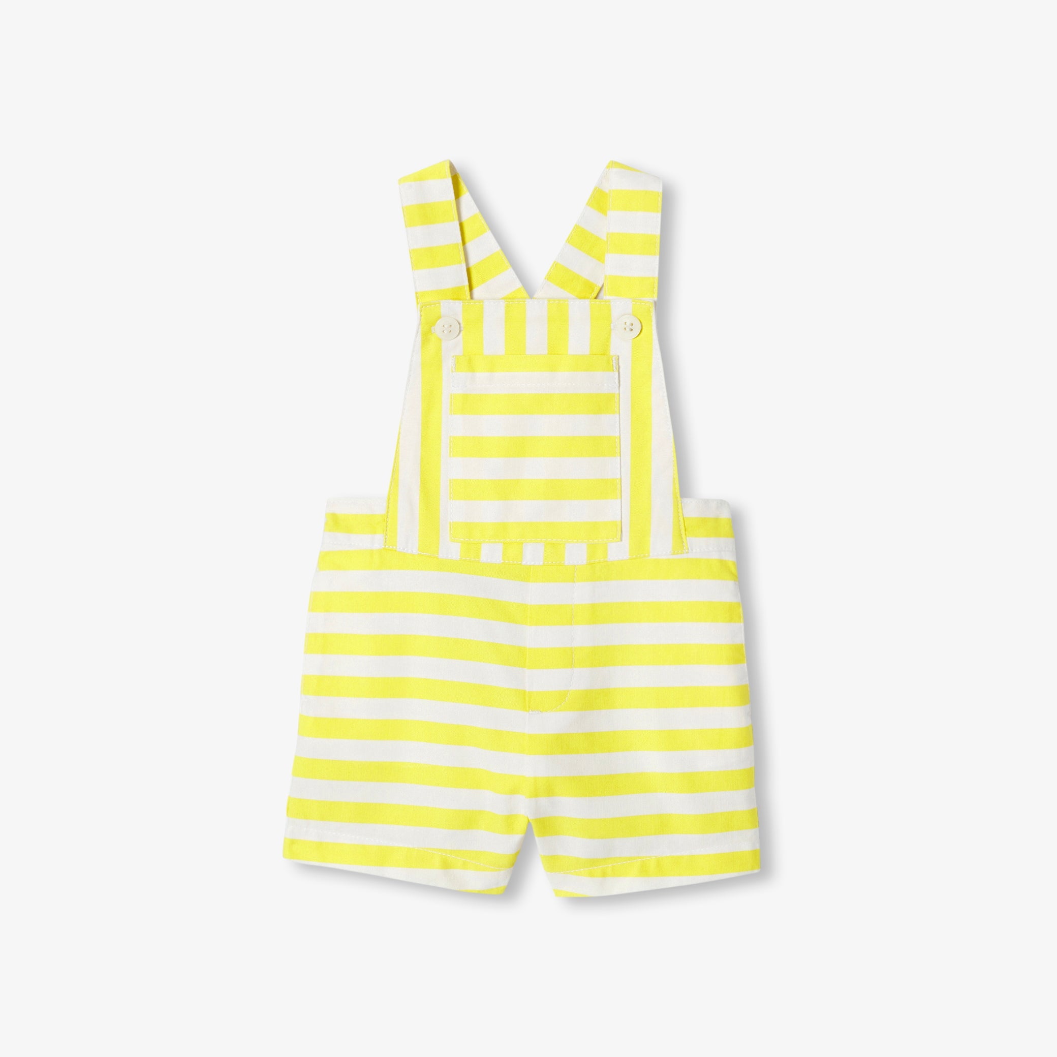 Baby boy striped twill dungaree shorts