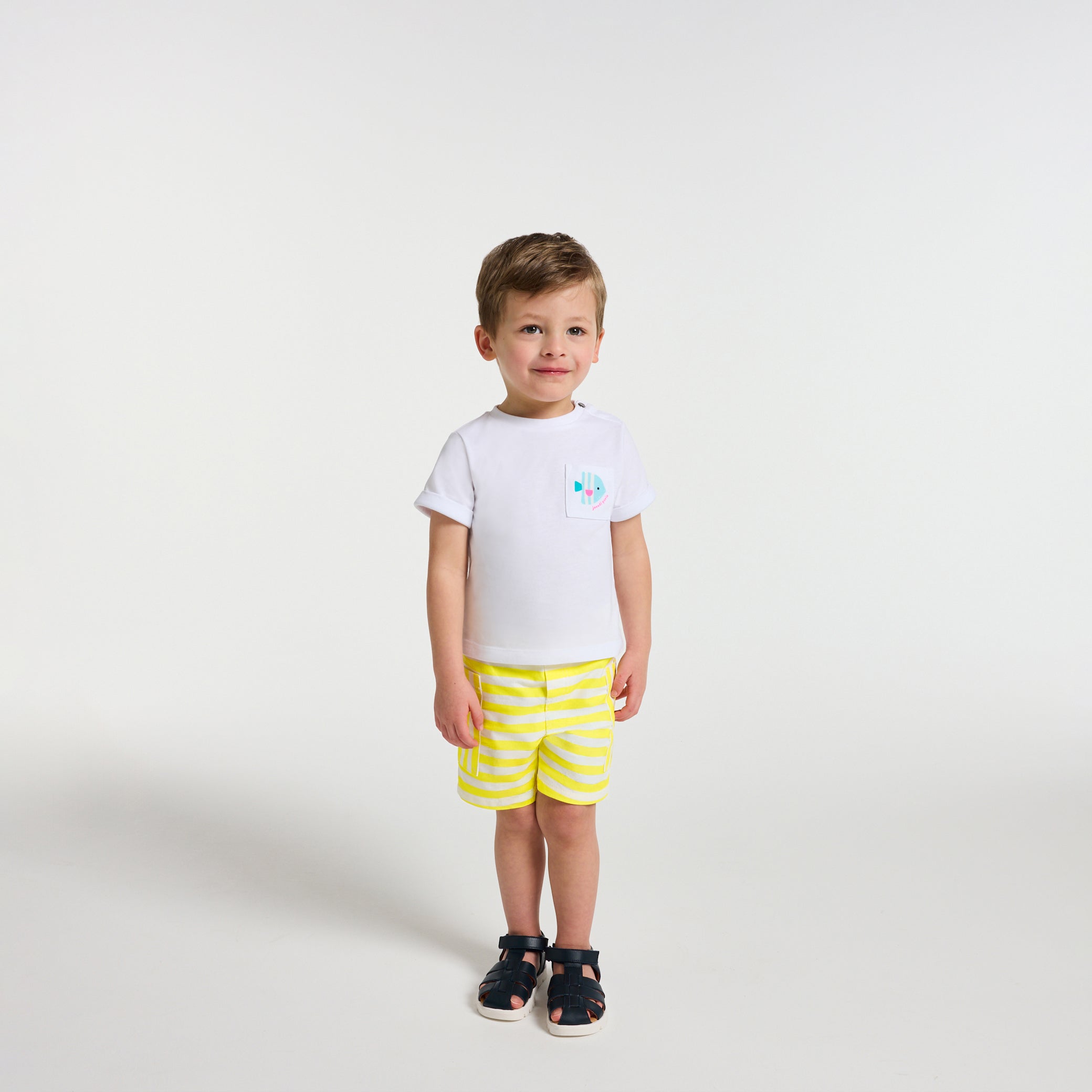 Baby boy striped twill shorts