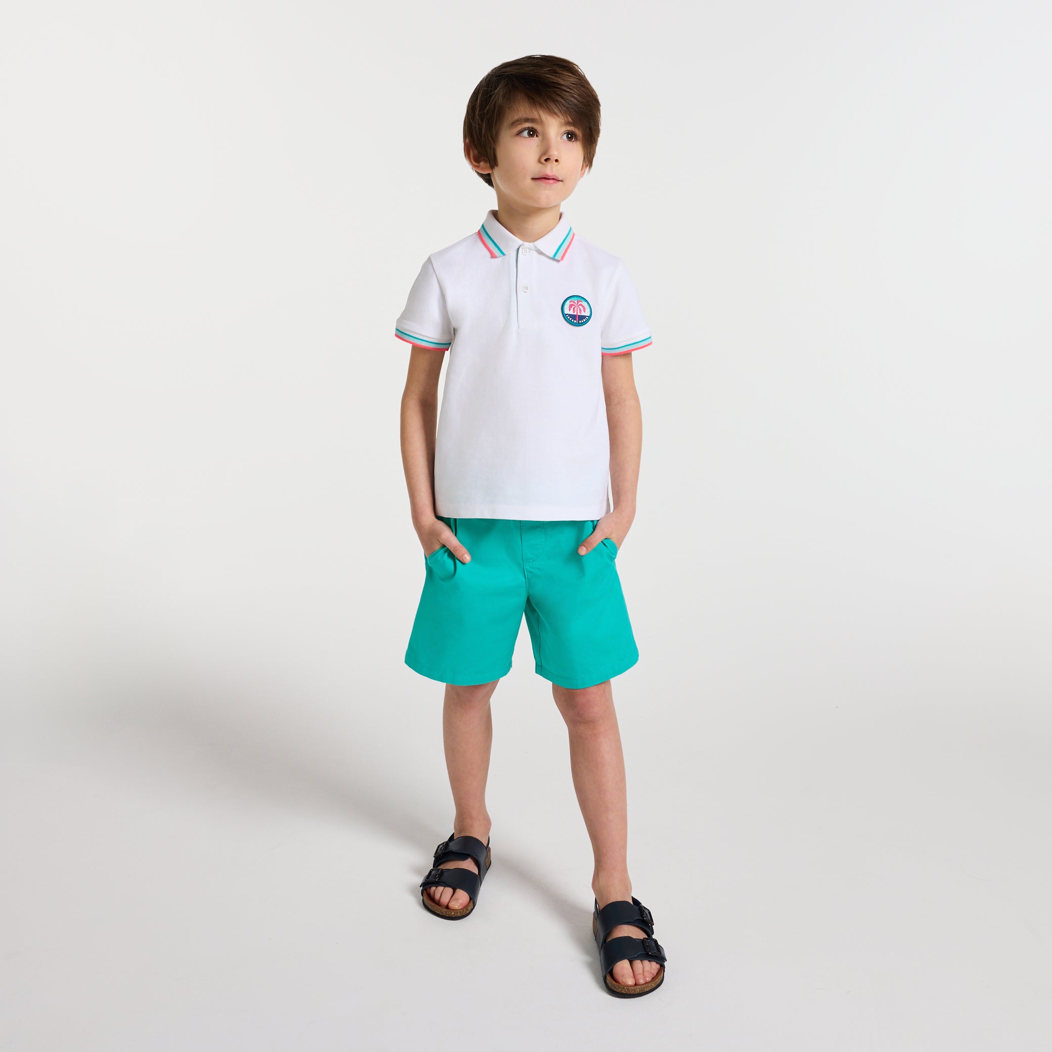 Boy cotton twill Bermuda shorts