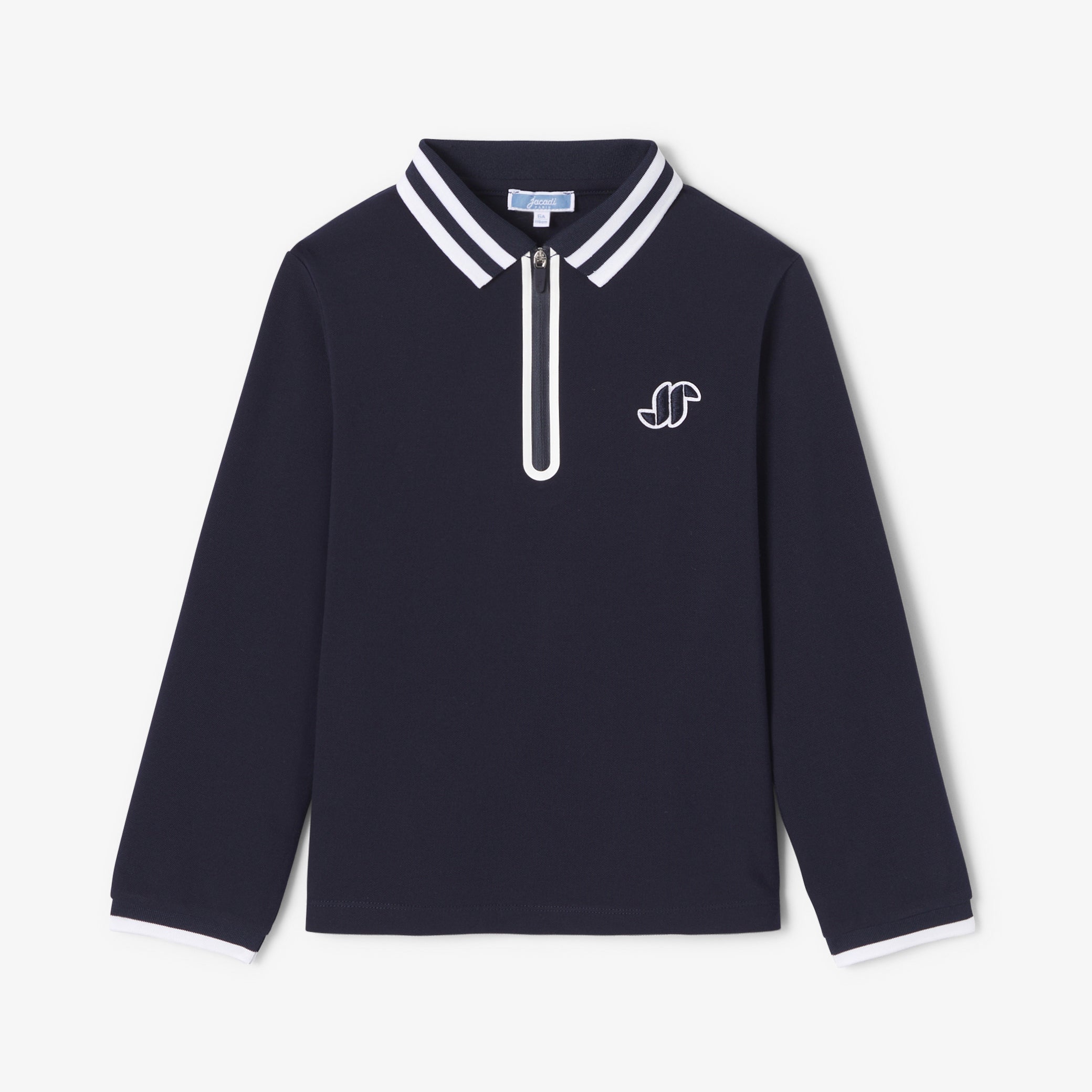Boy long-sleeved cotton polo shirt