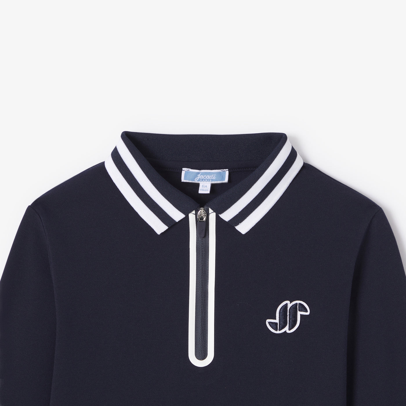 Boy long-sleeved cotton polo shirt