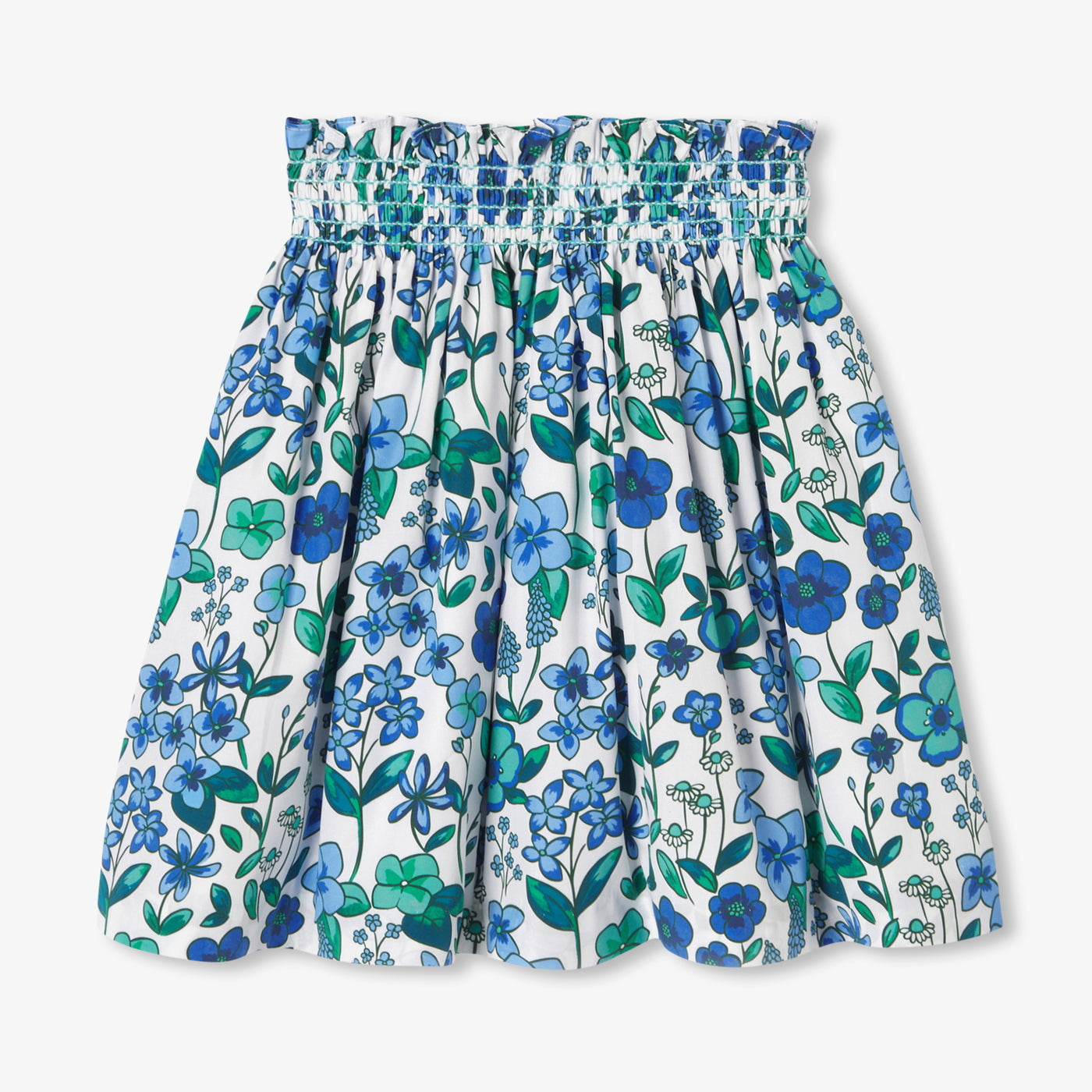 Girl floral print cotton poplin skirt
