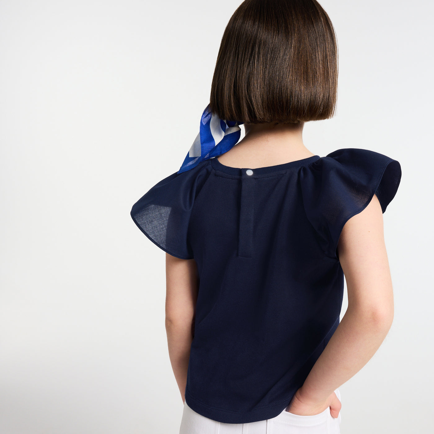 Girl ruffled sleeve T-shirt