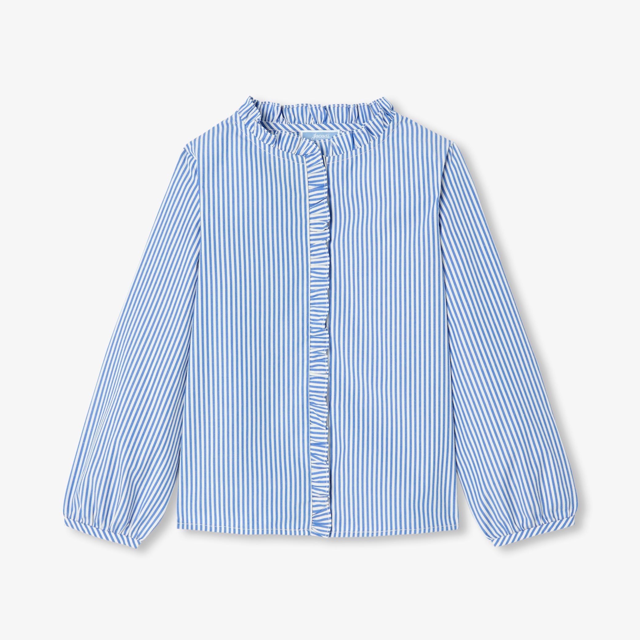Striped popeline shirt for girls