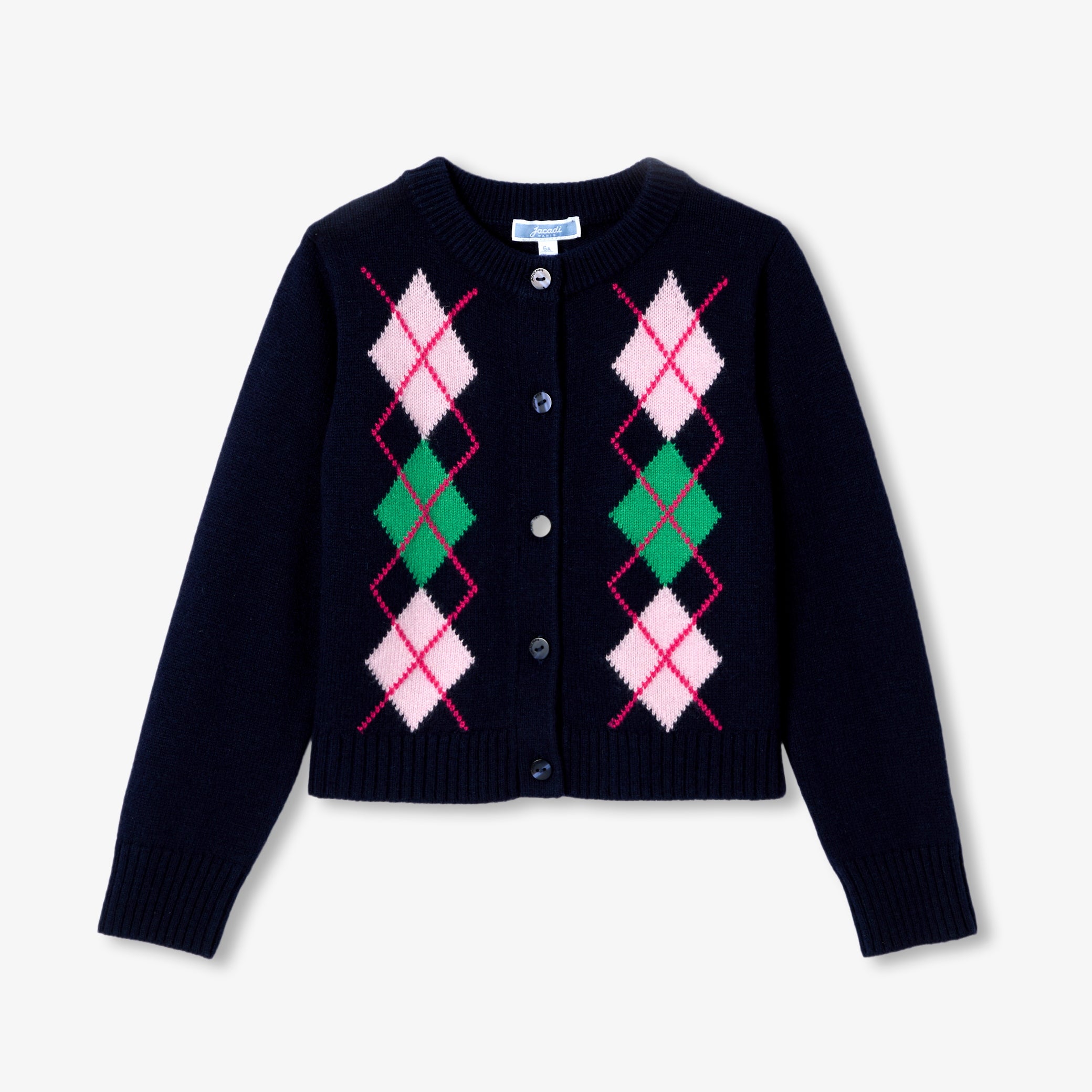 Girl argyle pattern cardigan