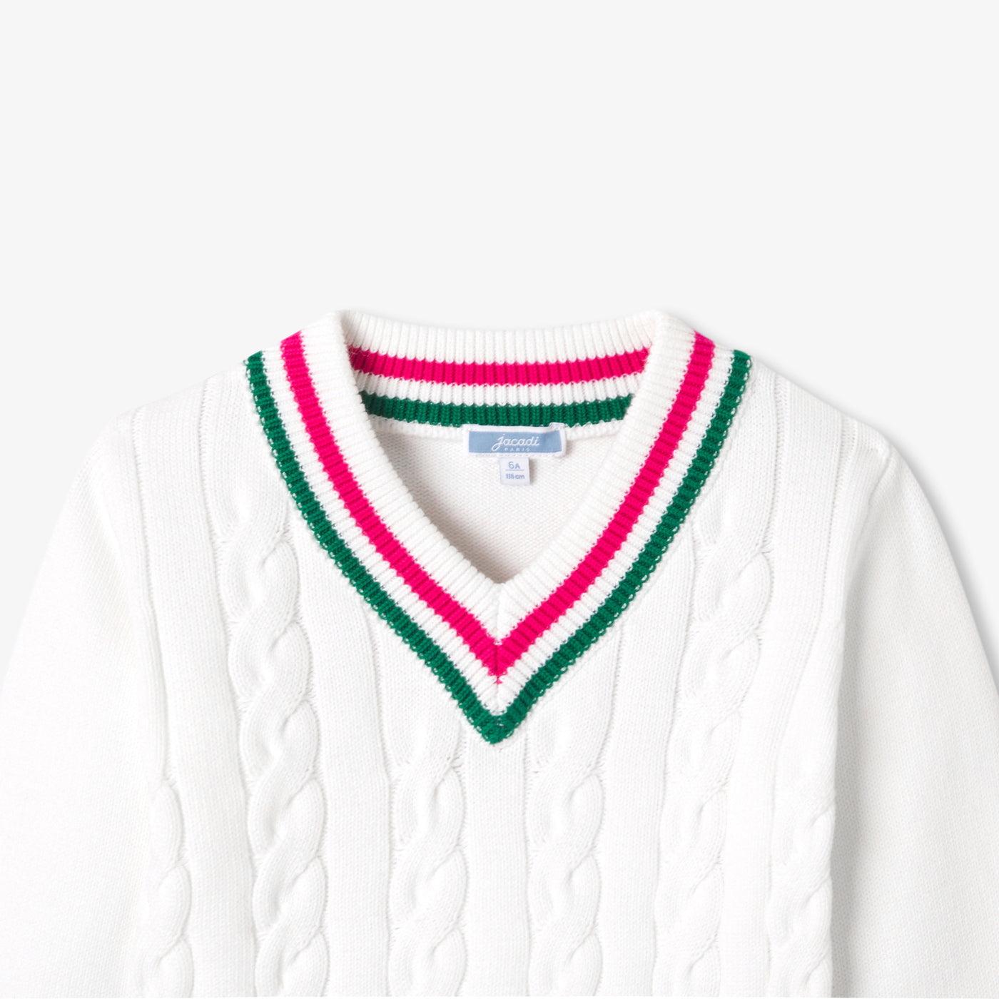 Girl cable-knit V-neck jumper