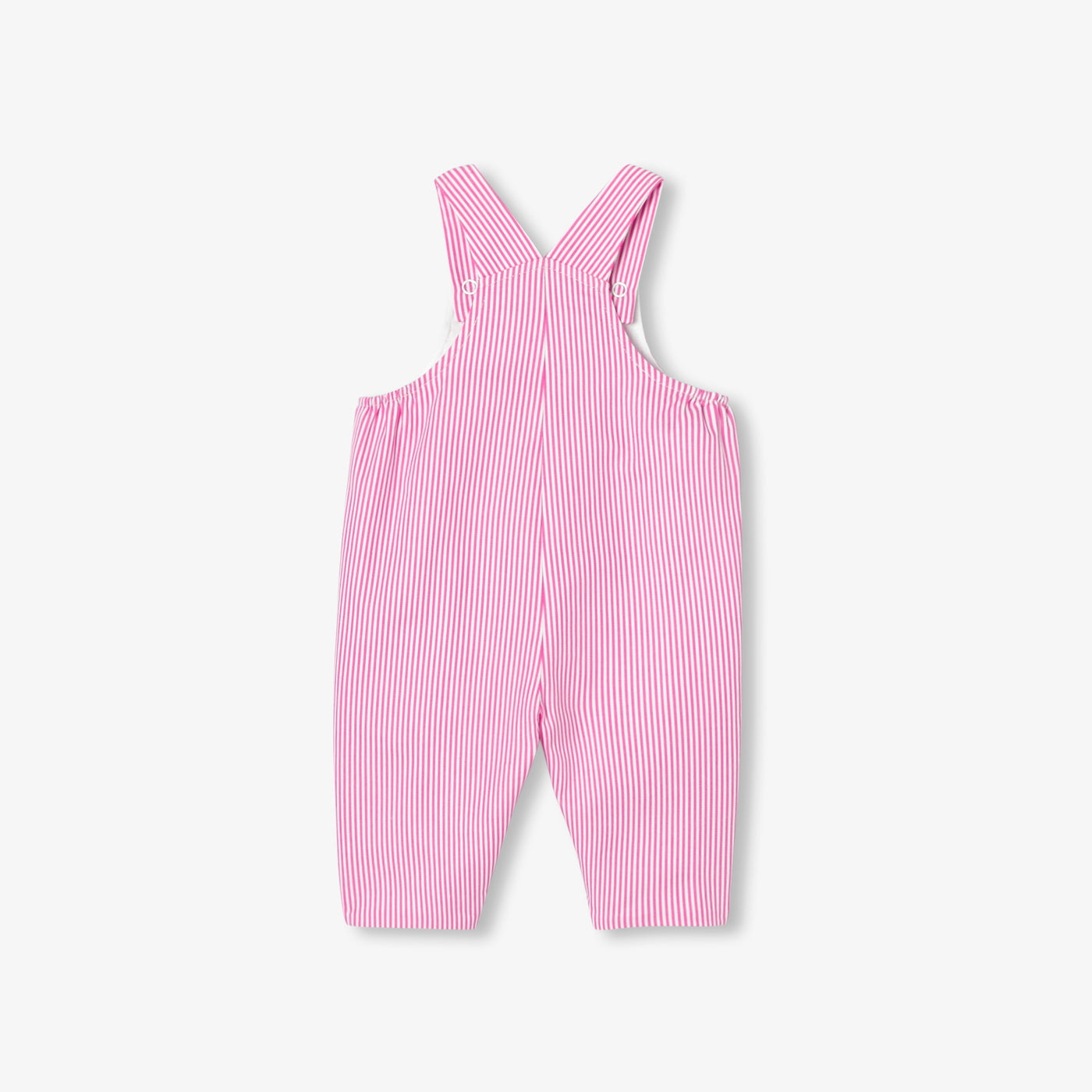 Baby girl striped twill dungarees