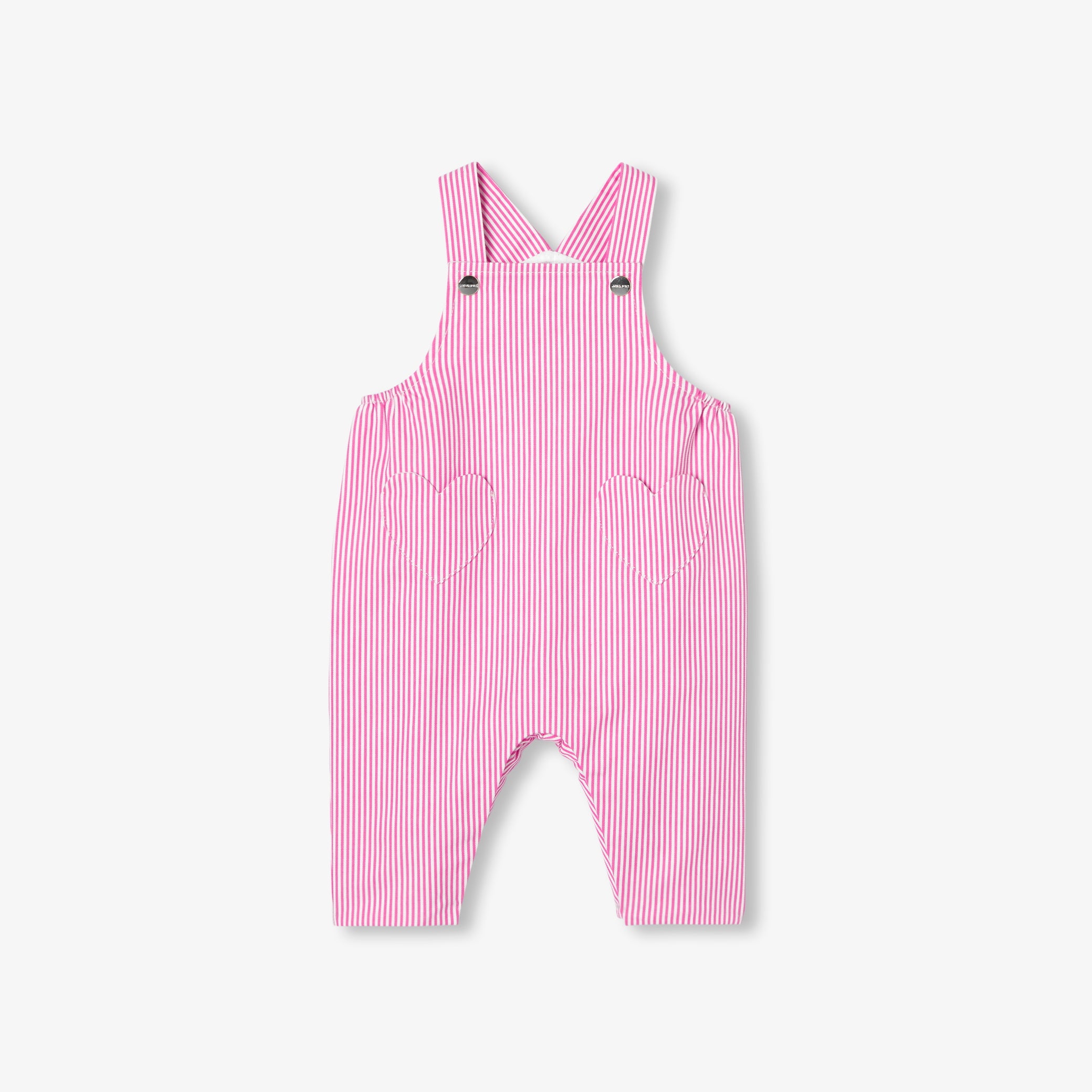 Baby girl striped twill dungarees