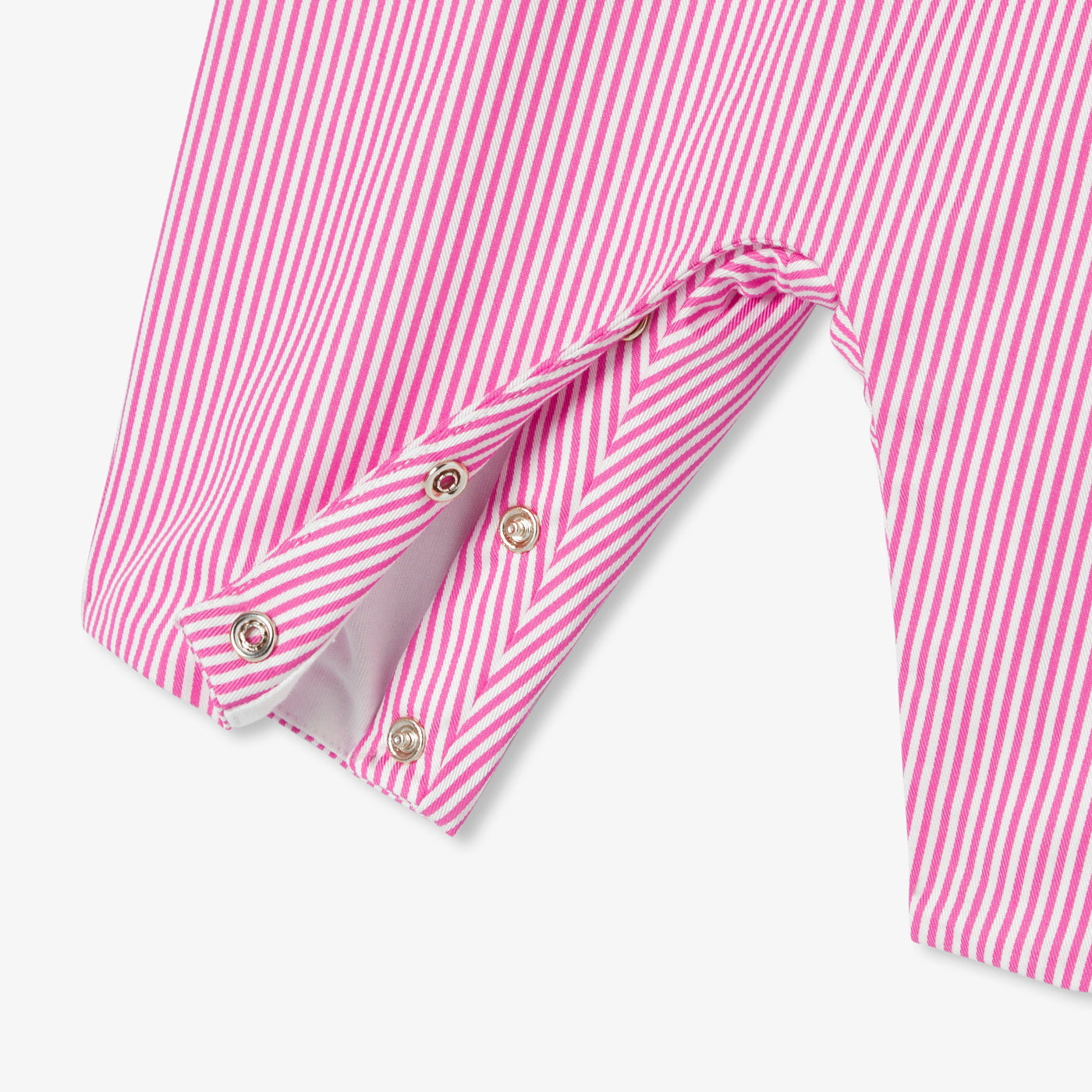 Baby girl striped twill dungarees