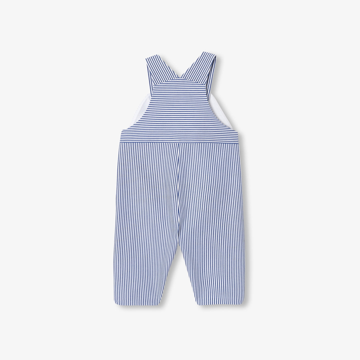 Baby boy striped twill overalls