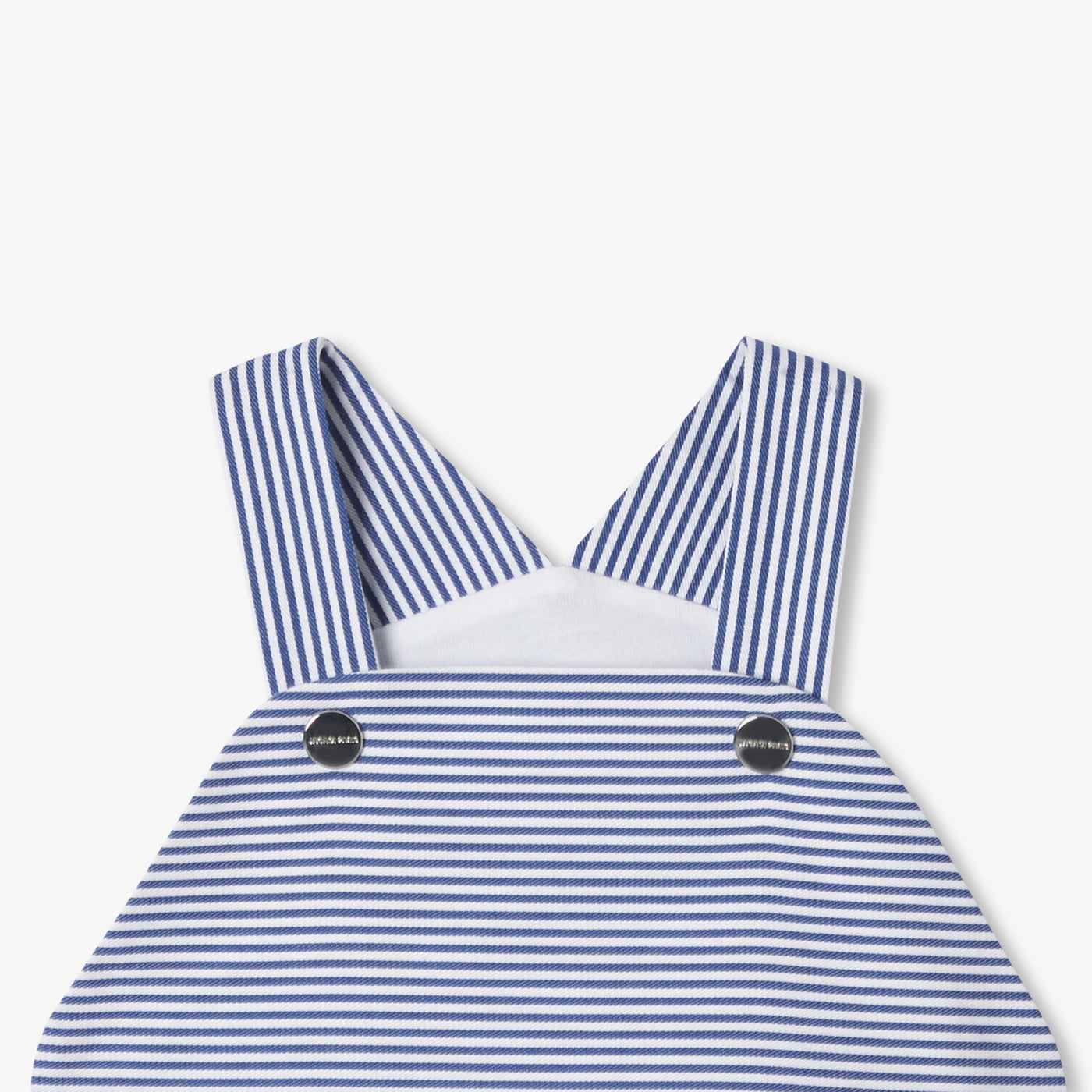 Baby boy striped twill overalls