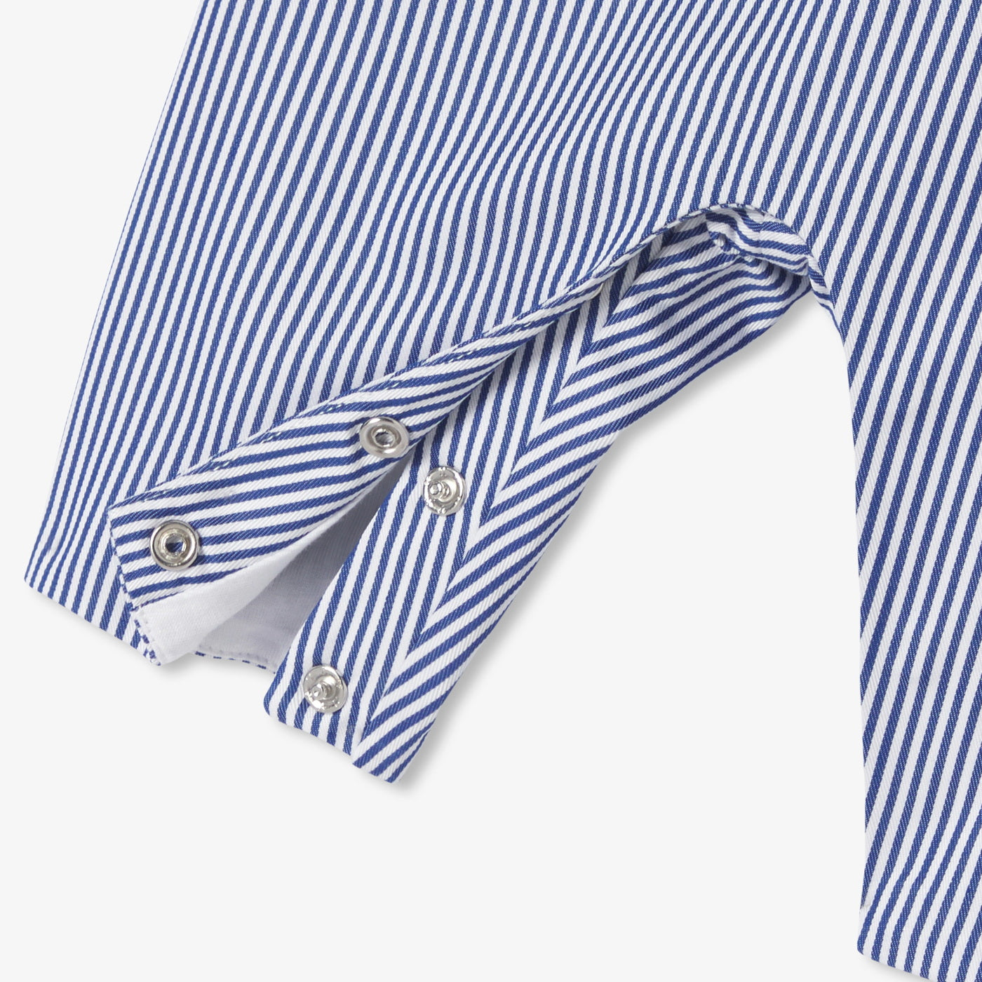 Baby boy striped twill overalls