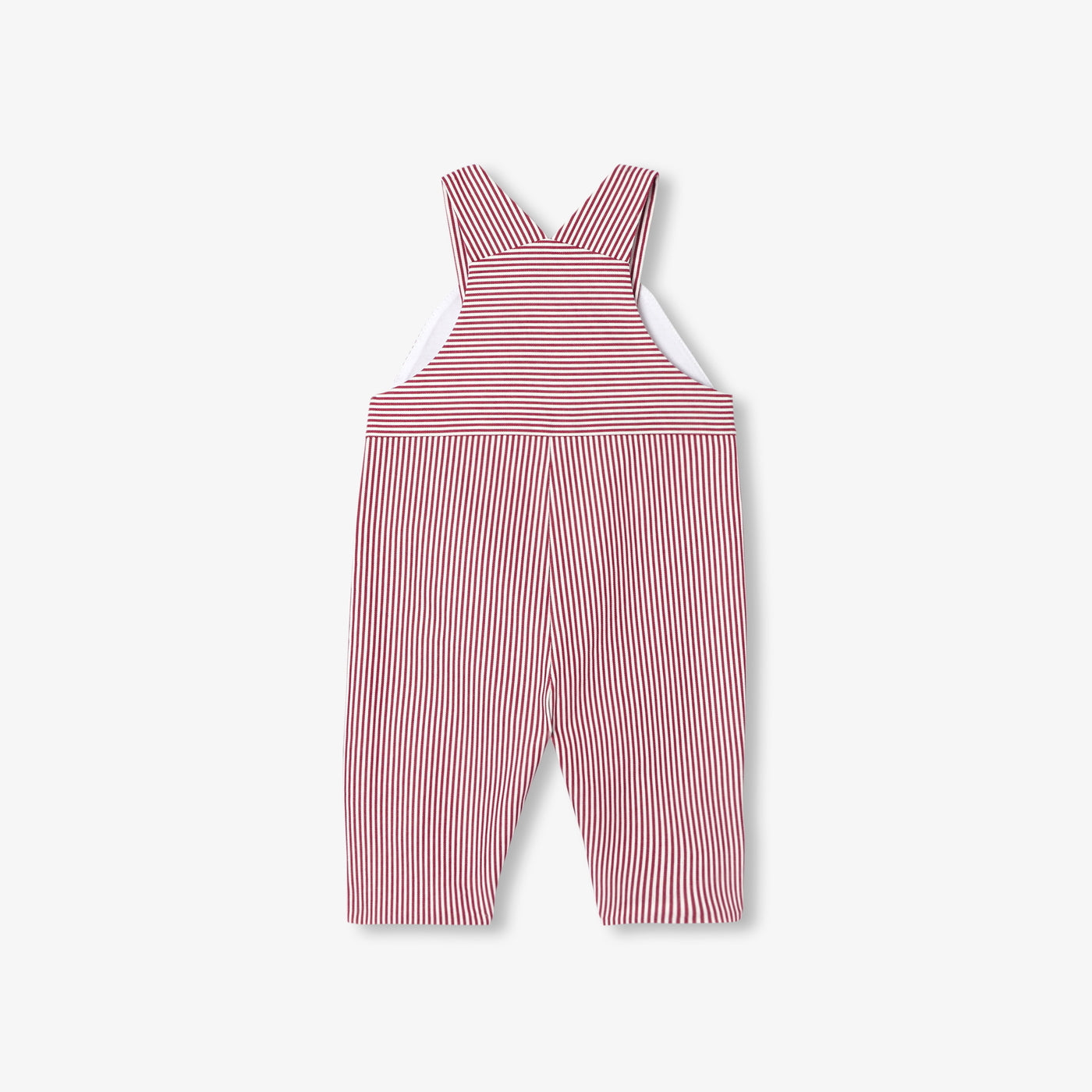Baby boy striped twill overalls