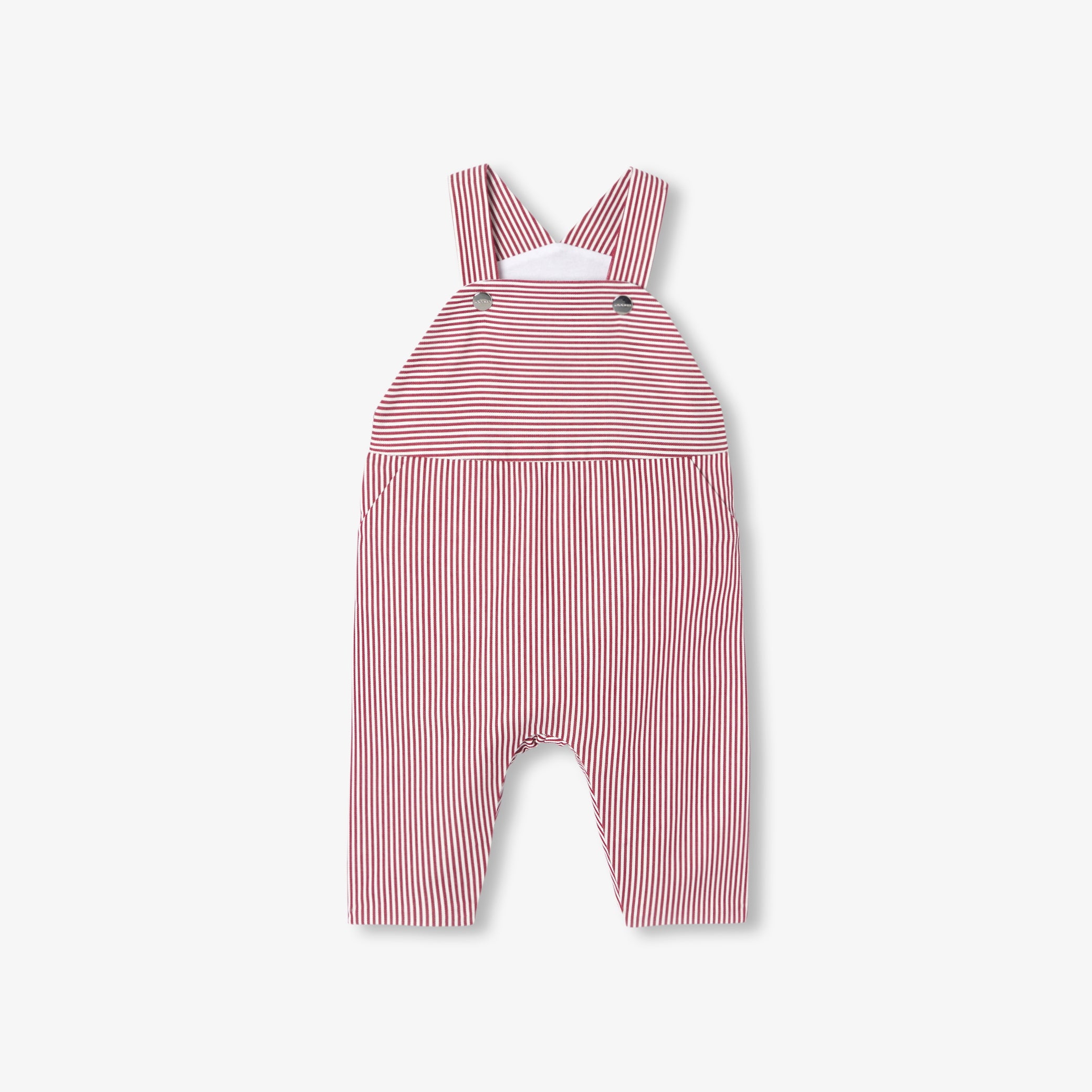 Baby boy striped twill overalls