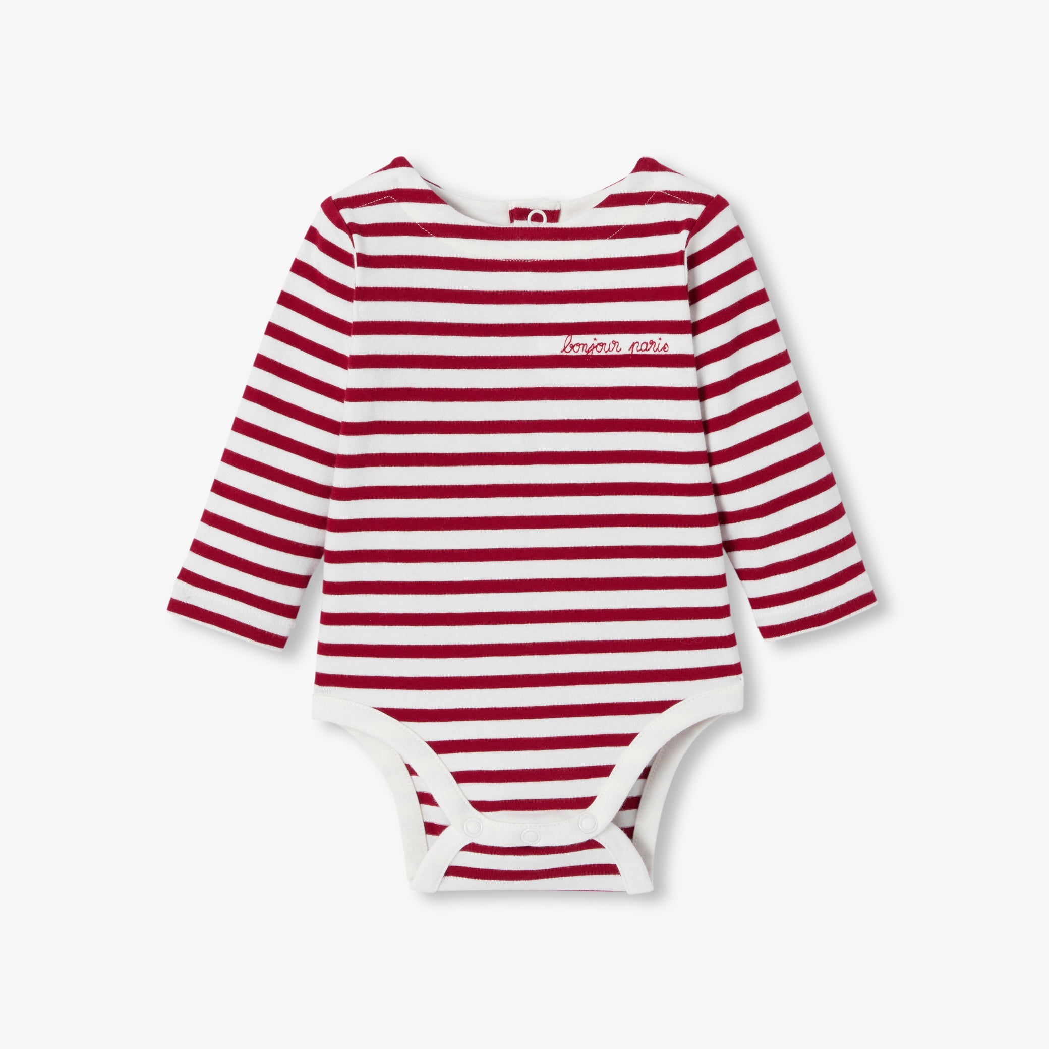 Baby striped long-sleeved bodysuit