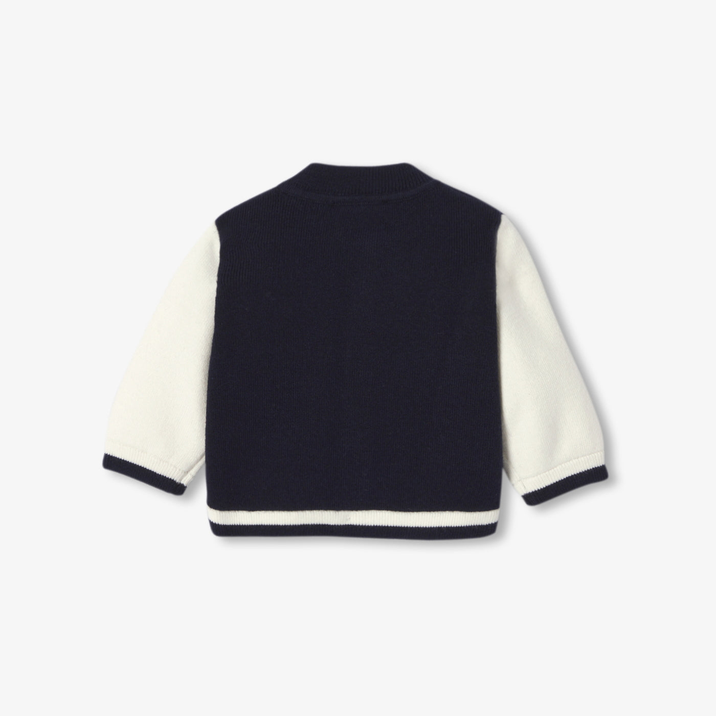 Baby boy varsity-style knitted cardigan