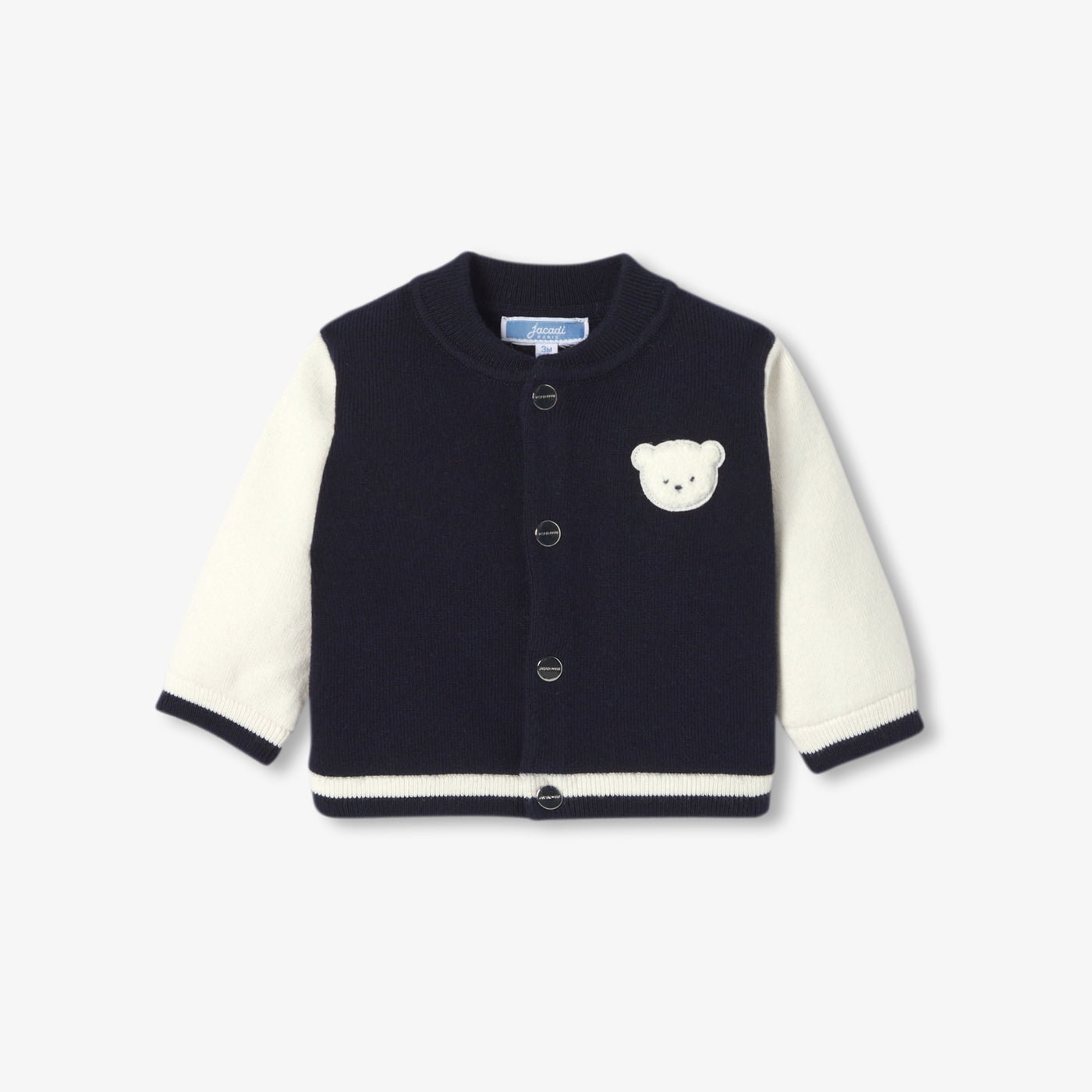 Baby boy varsity-style knitted cardigan